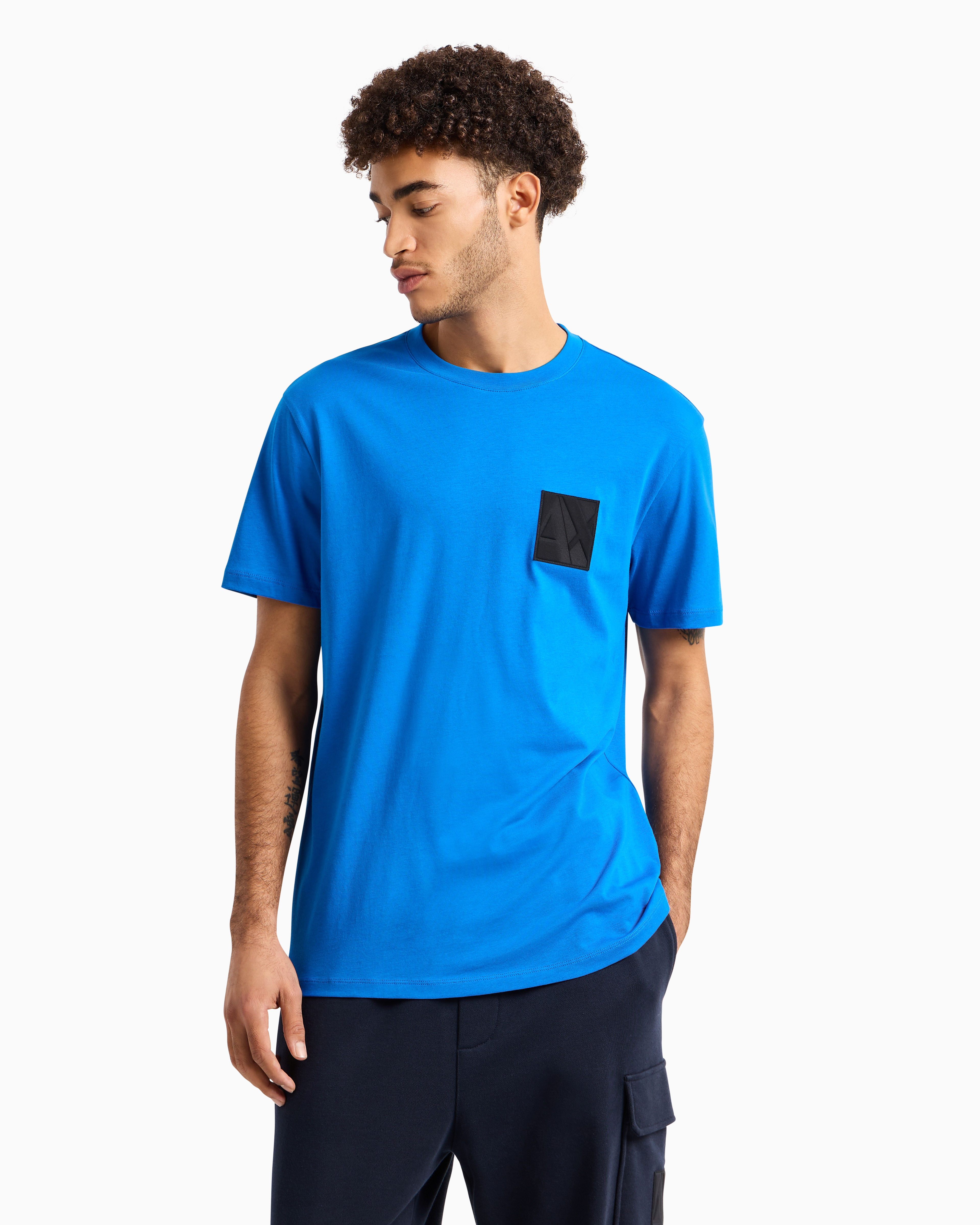 Regular fit T-shirt with logo application | Armani Exchange