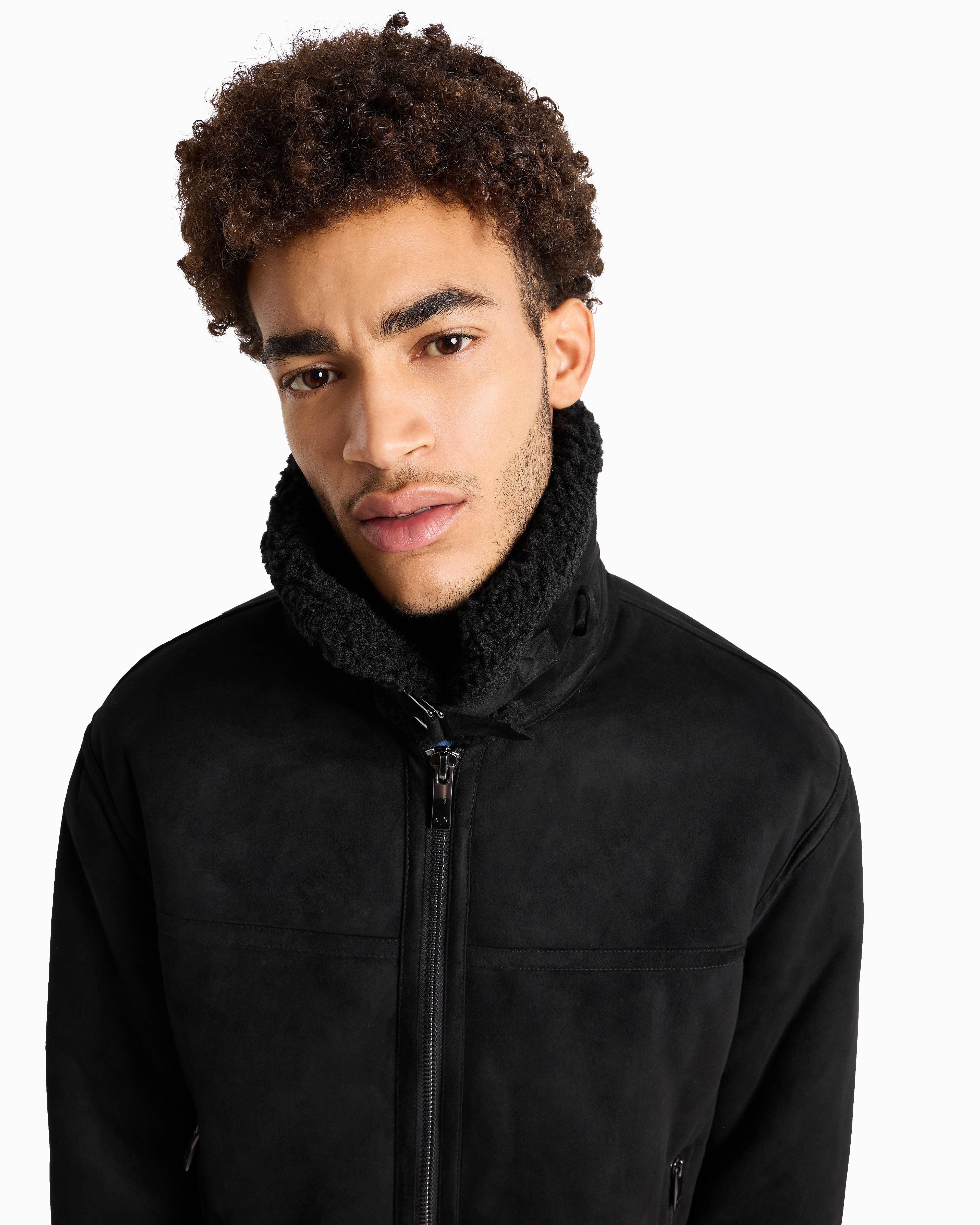 Shop Armani Exchange Coated Fabric Jacket With Soft Interior A Line In Black