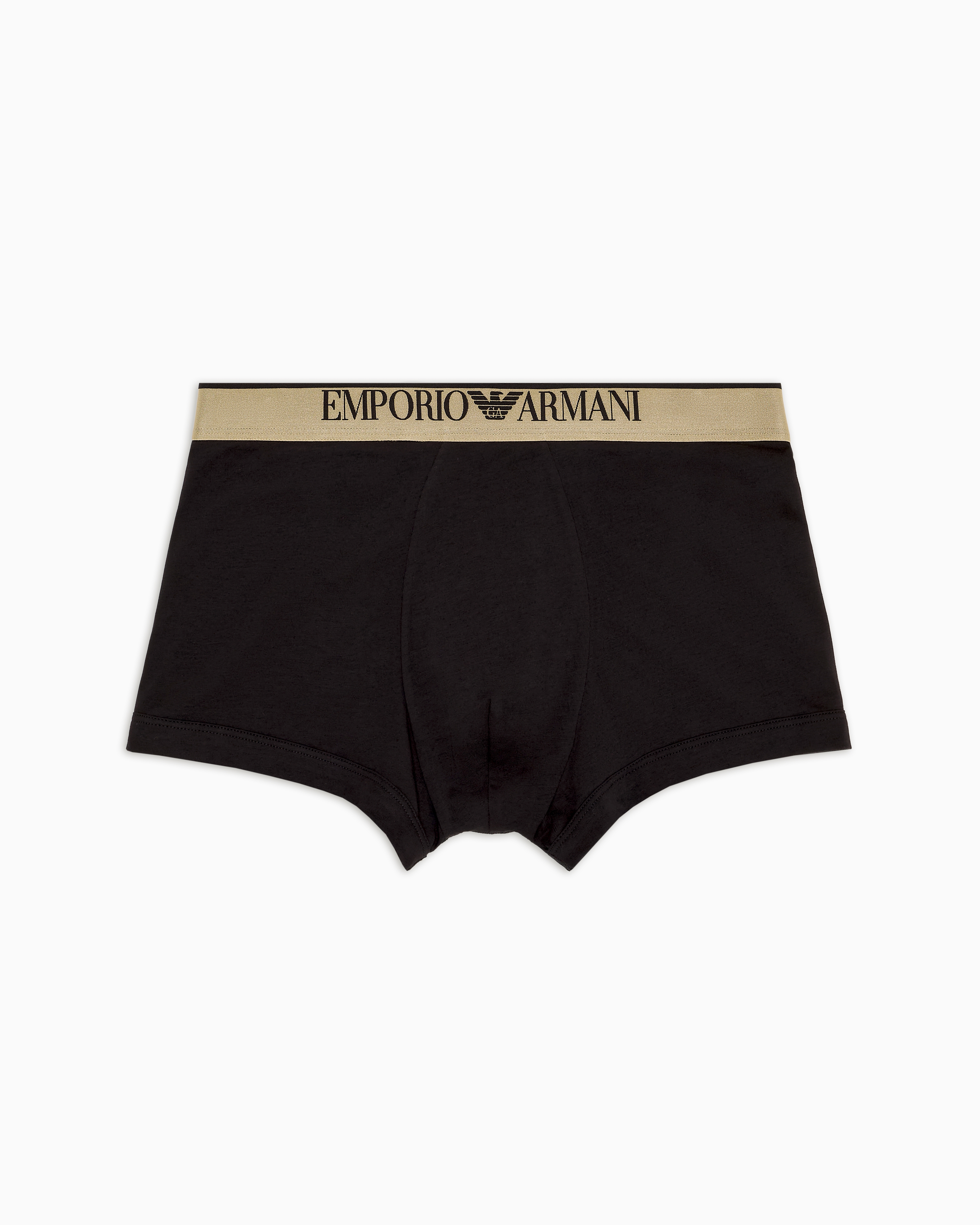 Shop Emporio Armani Asv Eng Anliegende Boxershorts Aus Bio-baumwolle Mit Glänzendem Logoband In Schwarz