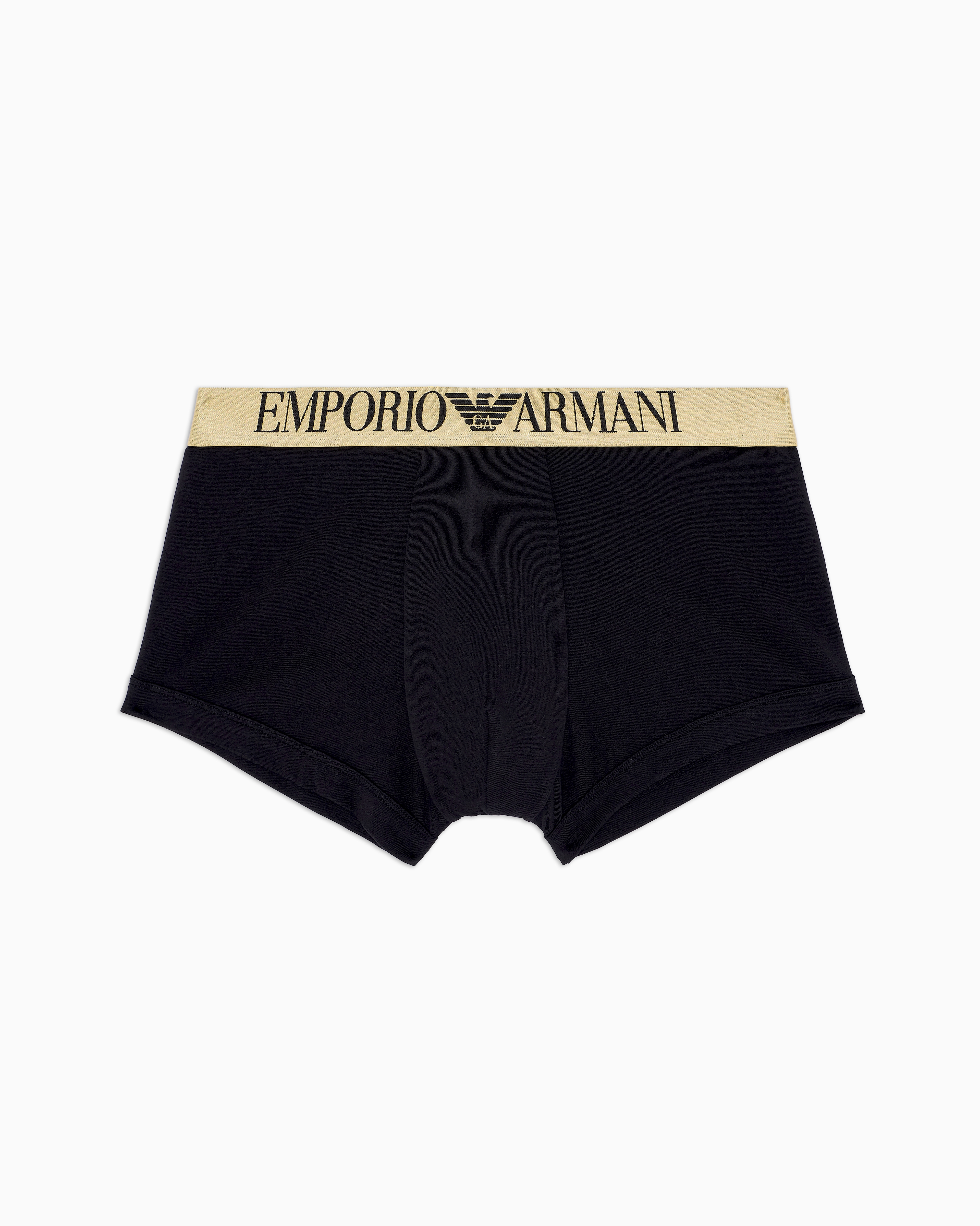 Shop Emporio Armani Eng Anliegende Boxershorts Mit Elastischem, Glänzendem Logobund In Schwarz