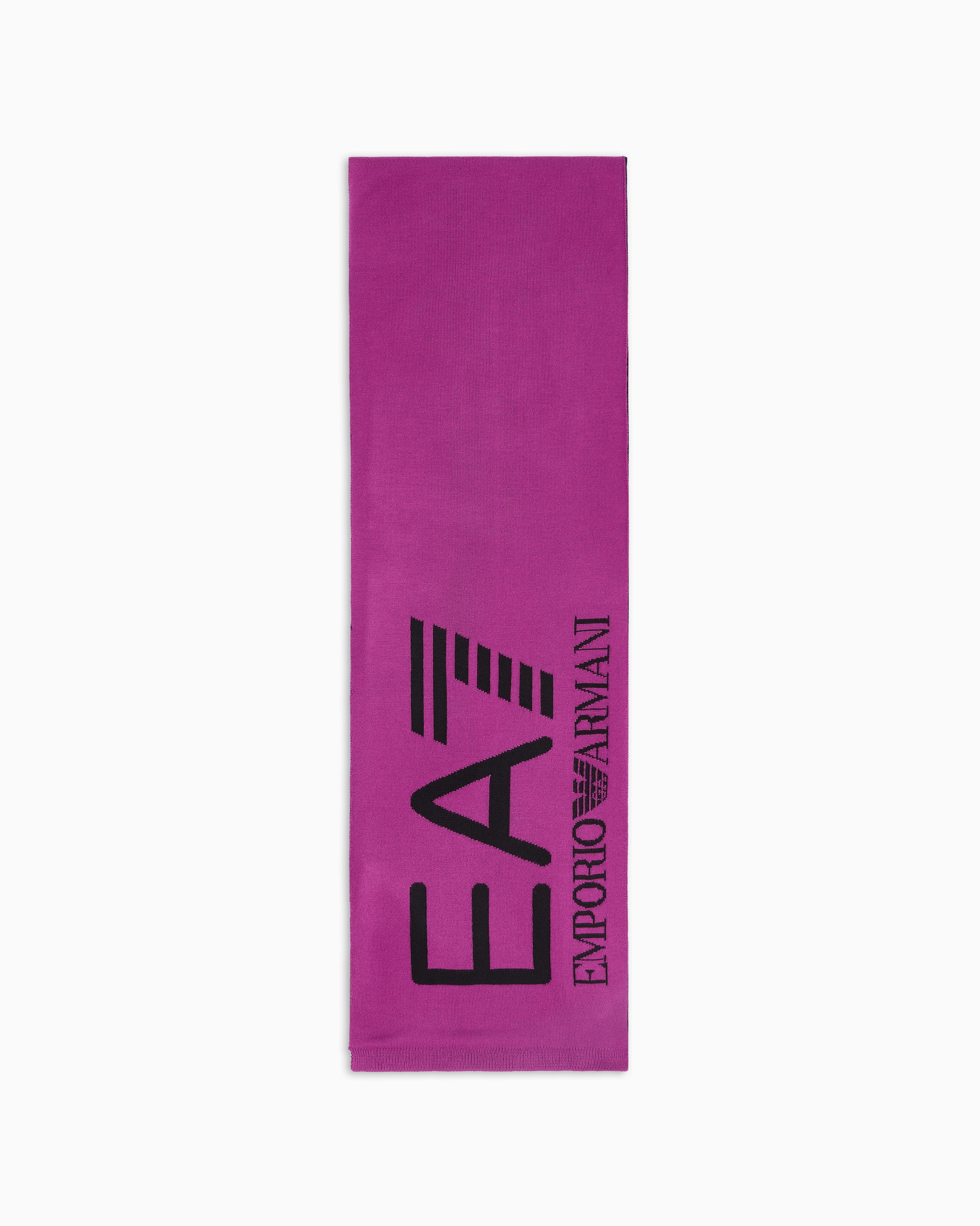 Ea7 Visibility Scarf With  Oversized Logo In Purple