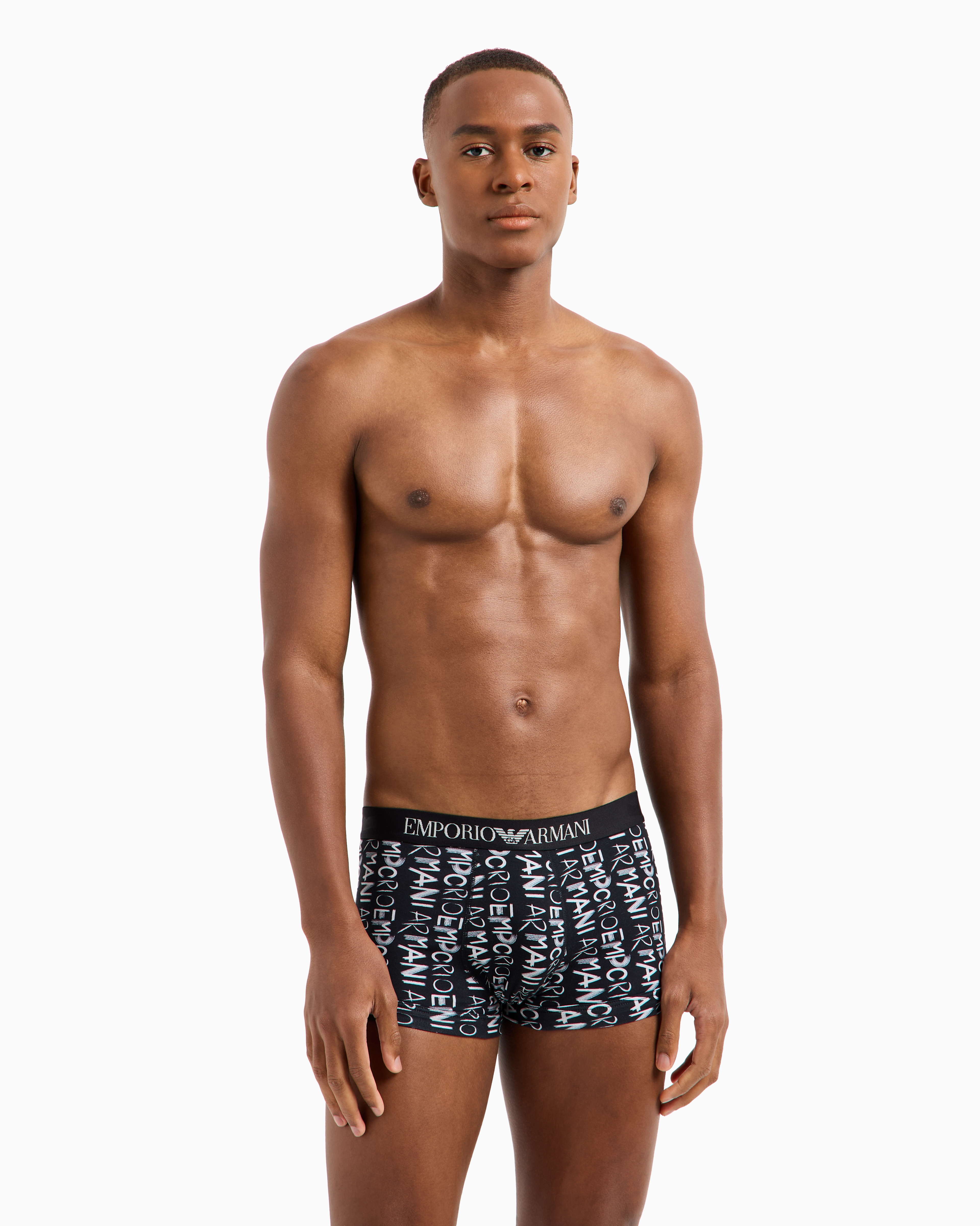 EMPORIO ARMANI ENG ANLIEGENDE BOXERSHORTS MIT ALLOVER-LOGO 