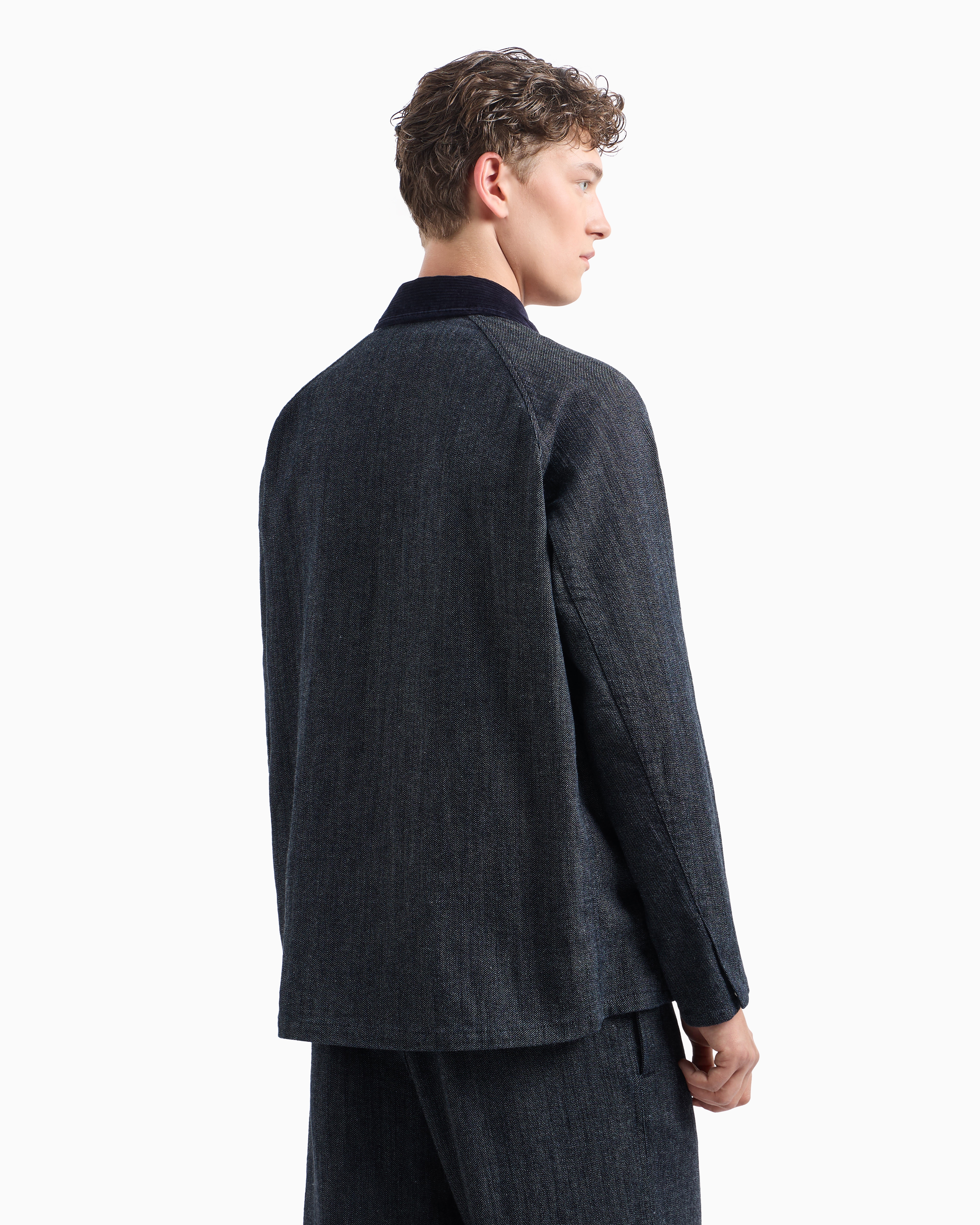 Giorgio Armani Denim Collection Cotton-denim Blouson In Black