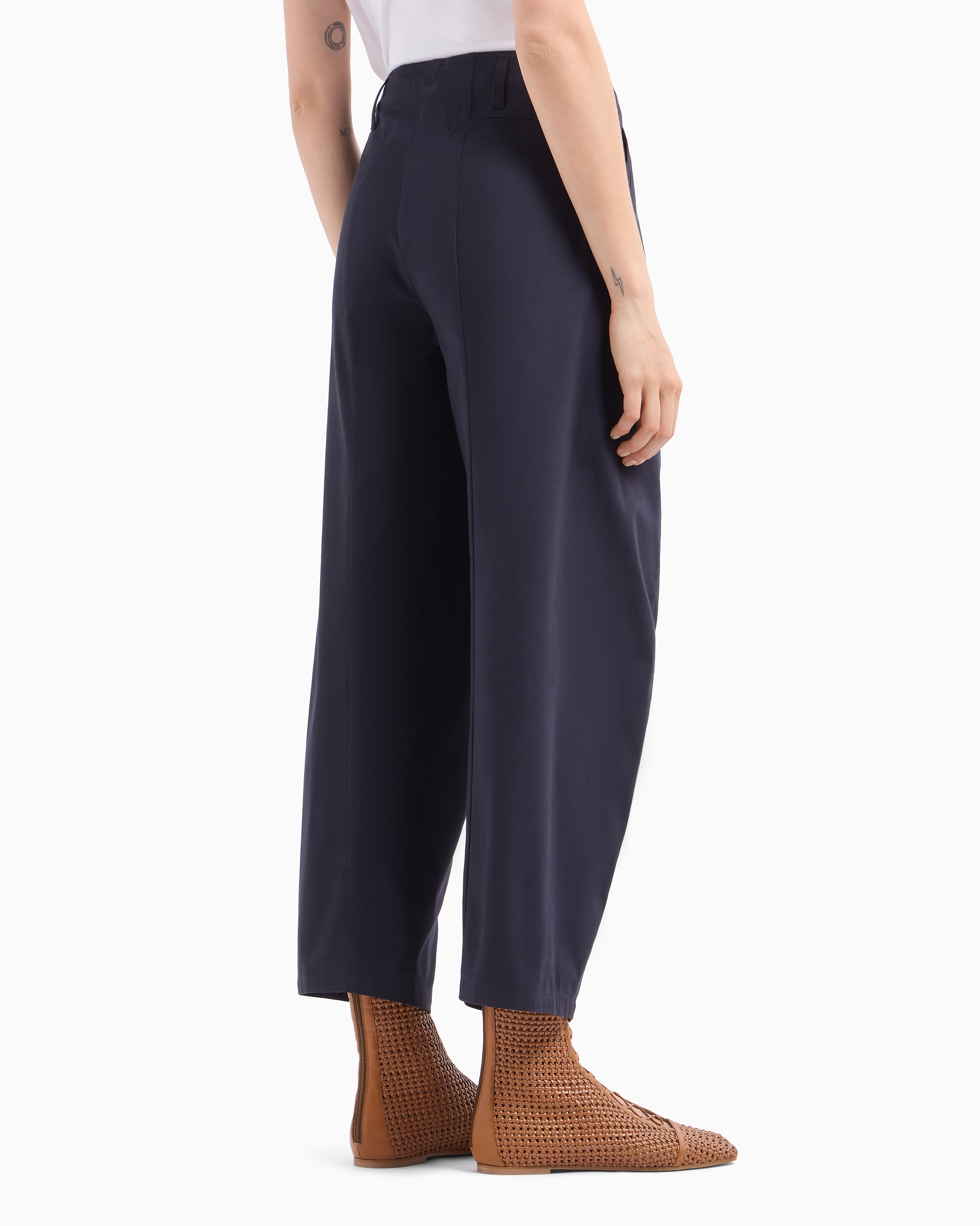 EMPORIO ARMANI EA7 ワイドレッグパンツ ストレッチコットン undefined