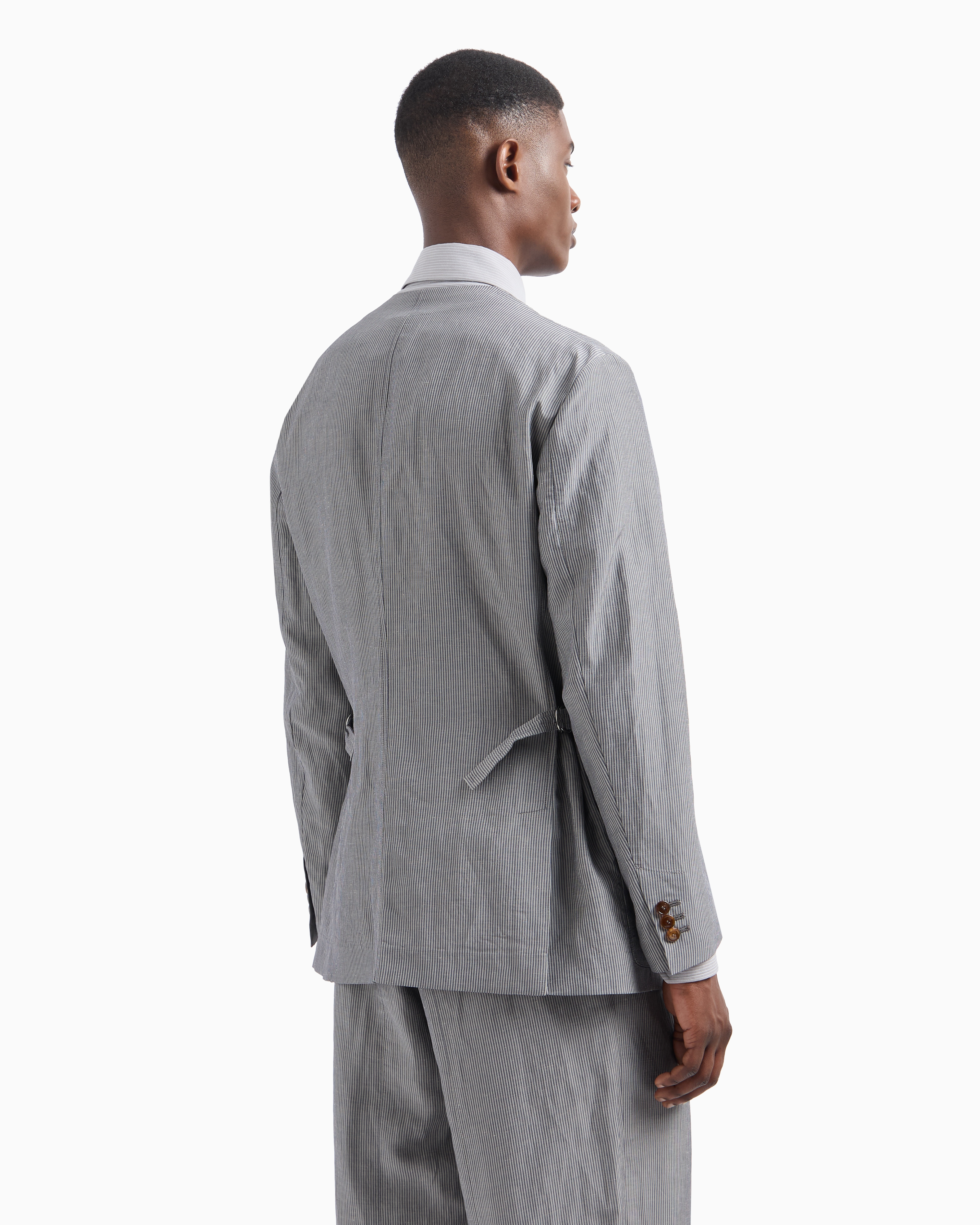 Giorgio Armani Viscose And Linen Single-breasted Jacket