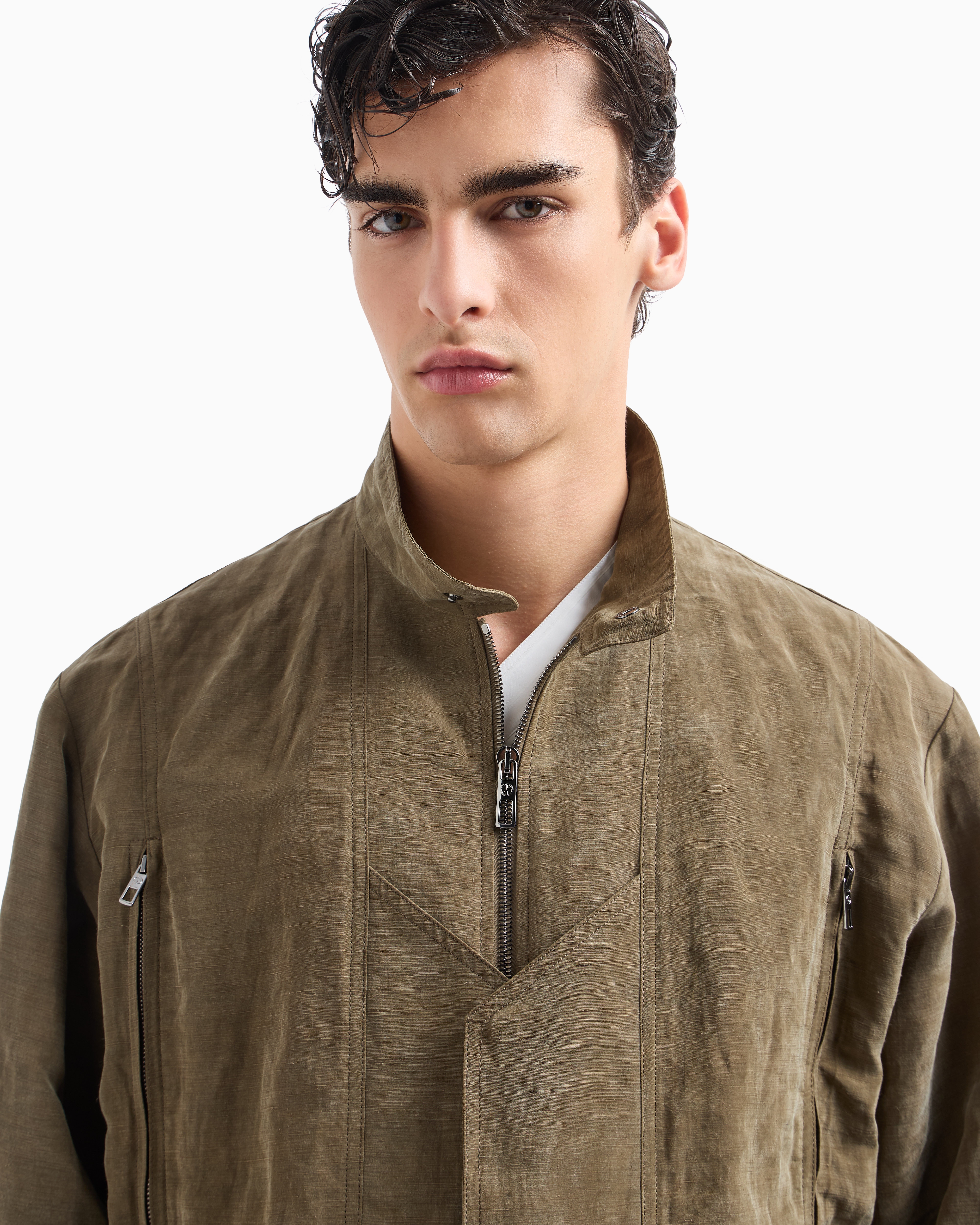 Giorgio Armani Linen And Lyocell Blouson