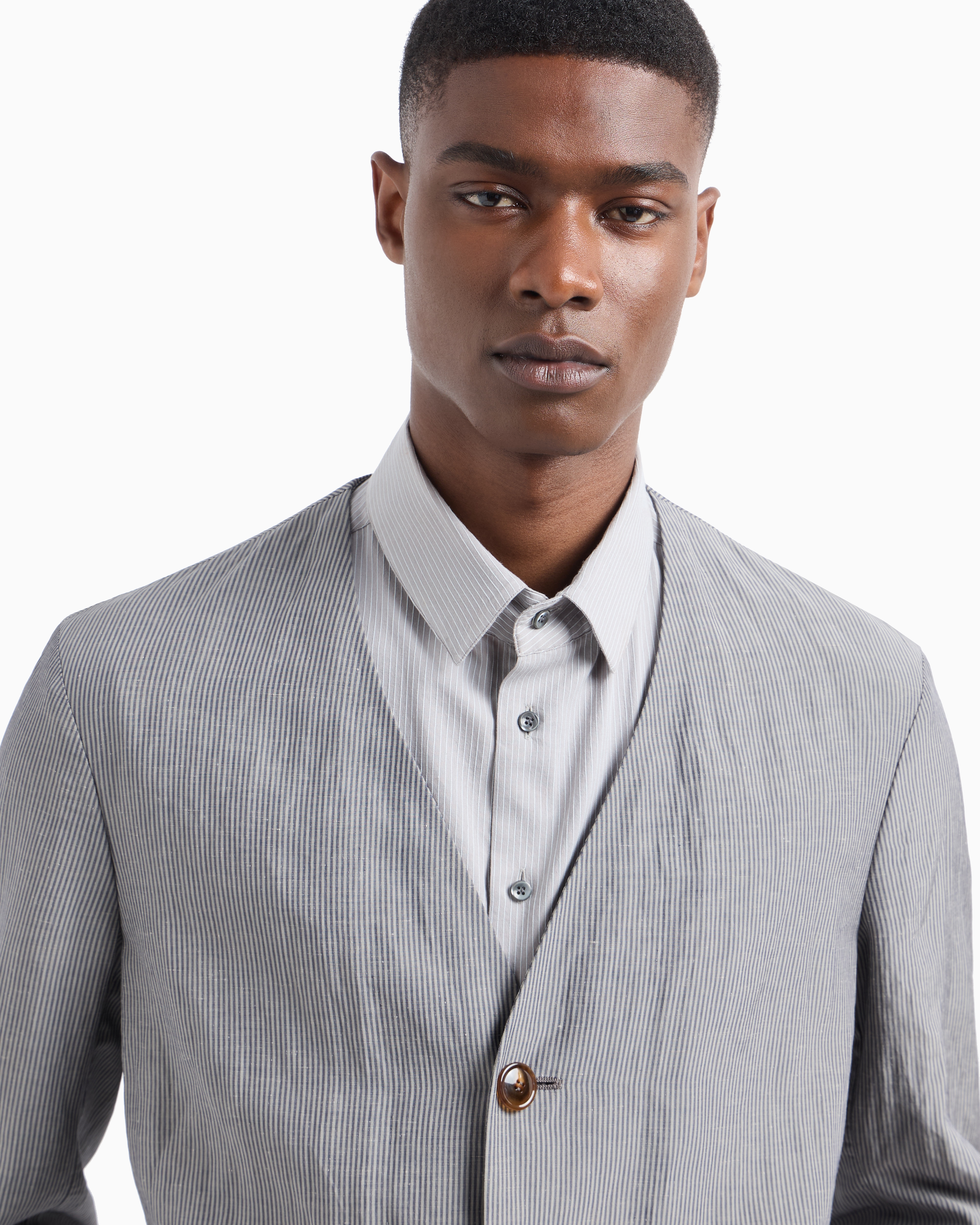 Giorgio Armani Viscose And Linen Single-breasted Jacket