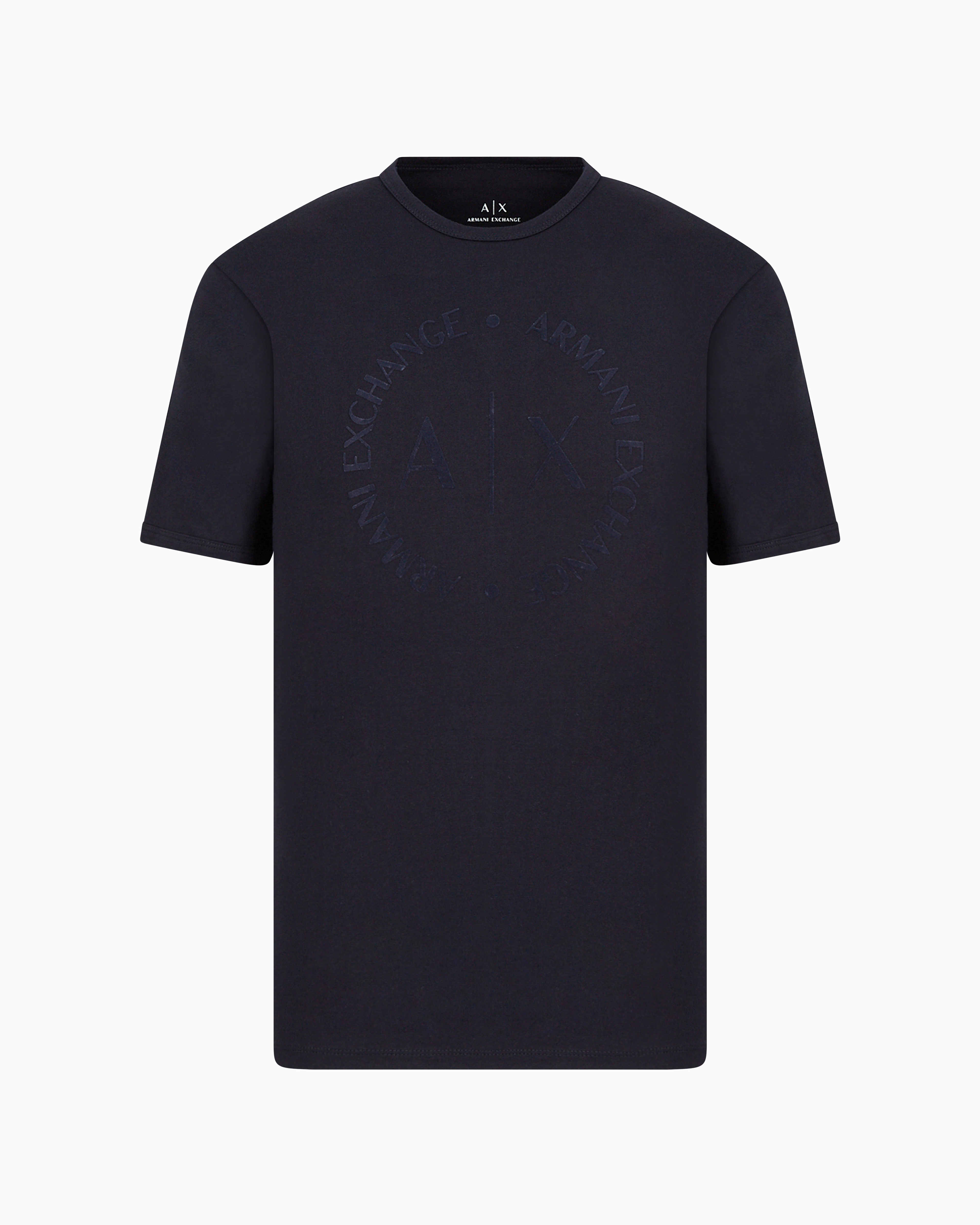 Shop Armani Exchange Regular Fit Jersey T-shirt In Navy Blue