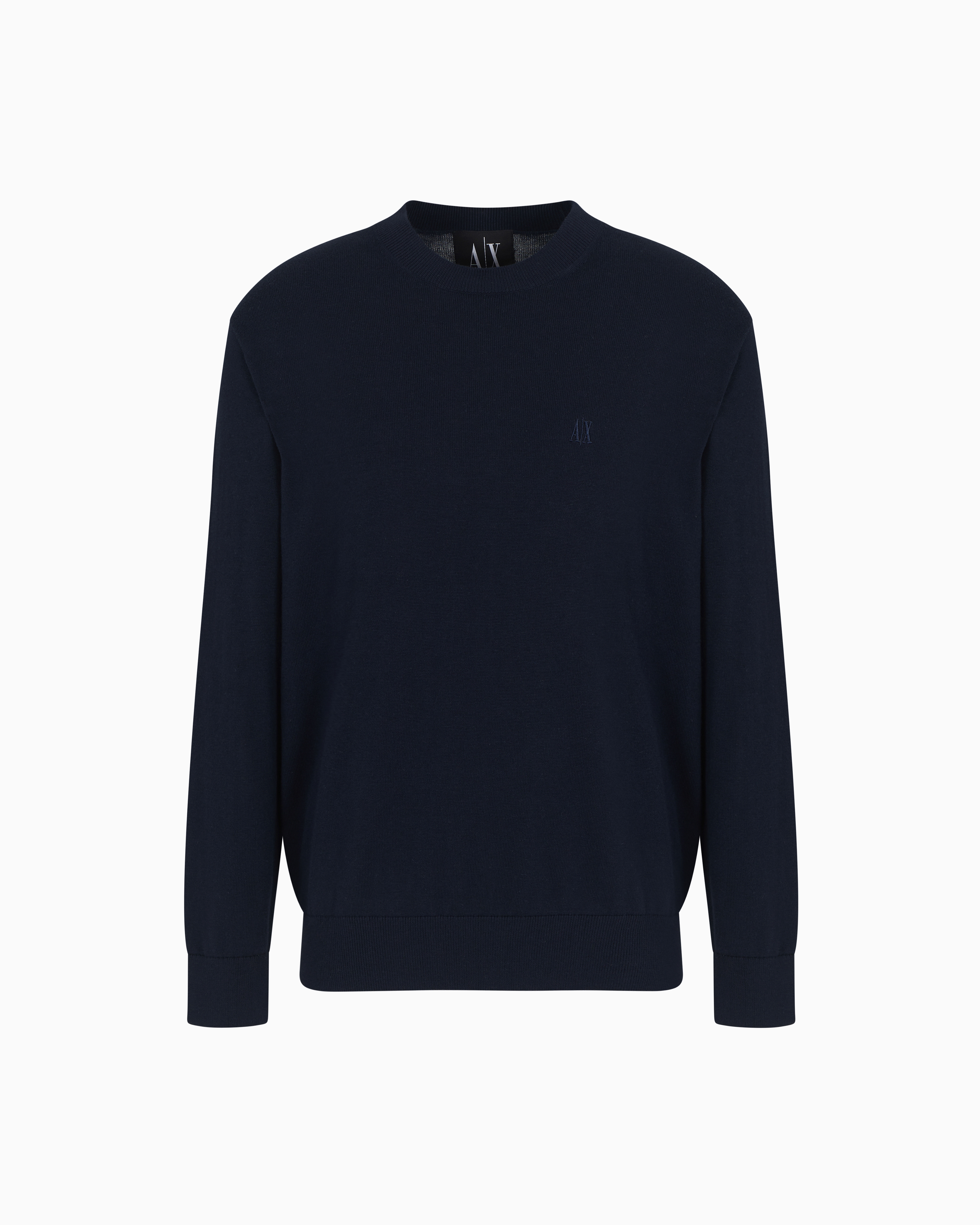 Armani Exchange Logo-embroidered Sweater In Navy Blue