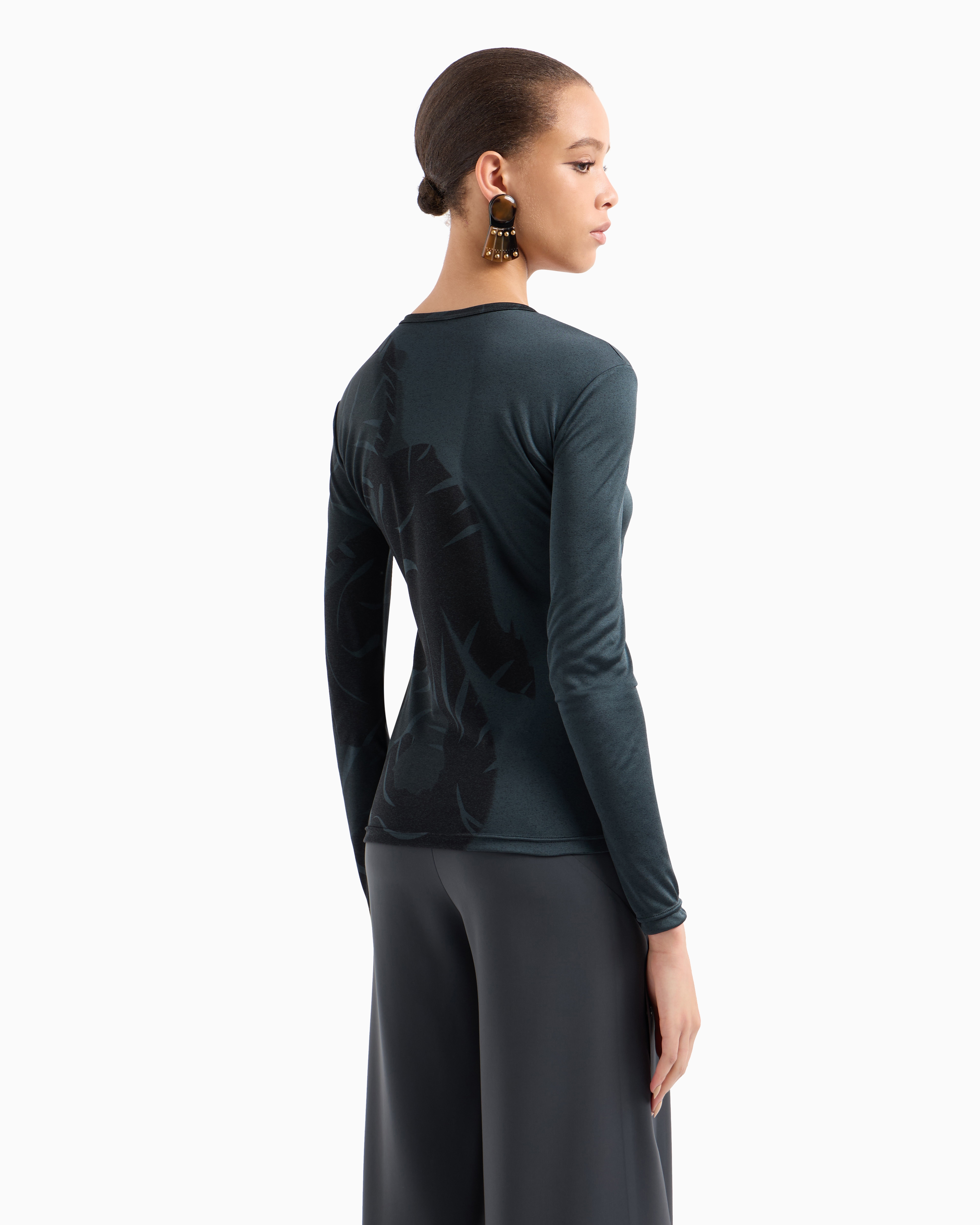 Giorgio Armani Printed Silk Interlock Long-sleeved Jumper