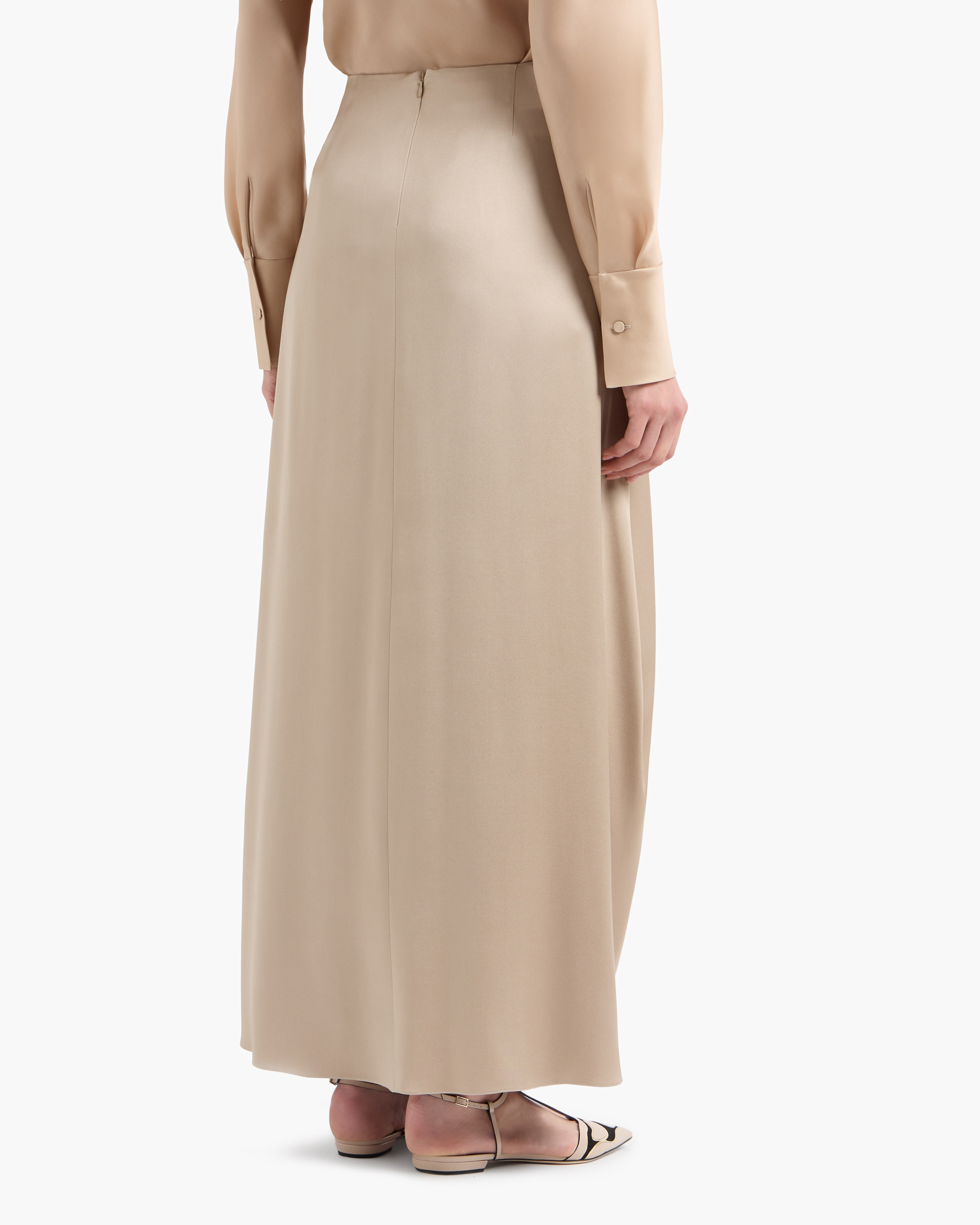 Giorgio Armani Midi Skirt In Double-sided Silk Satin
