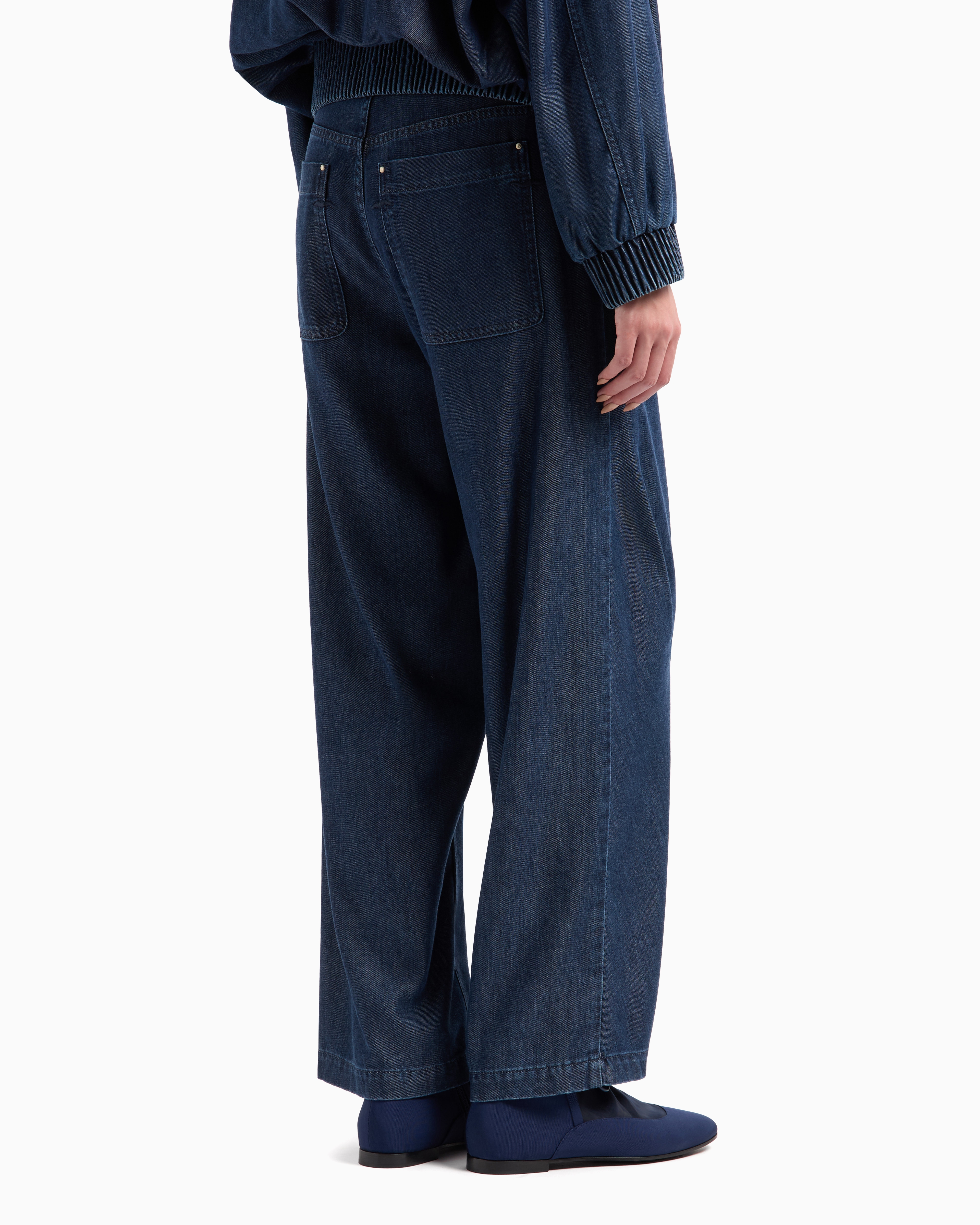 Giorgio Armani Denim Collection Straight Trousers In Lyocell