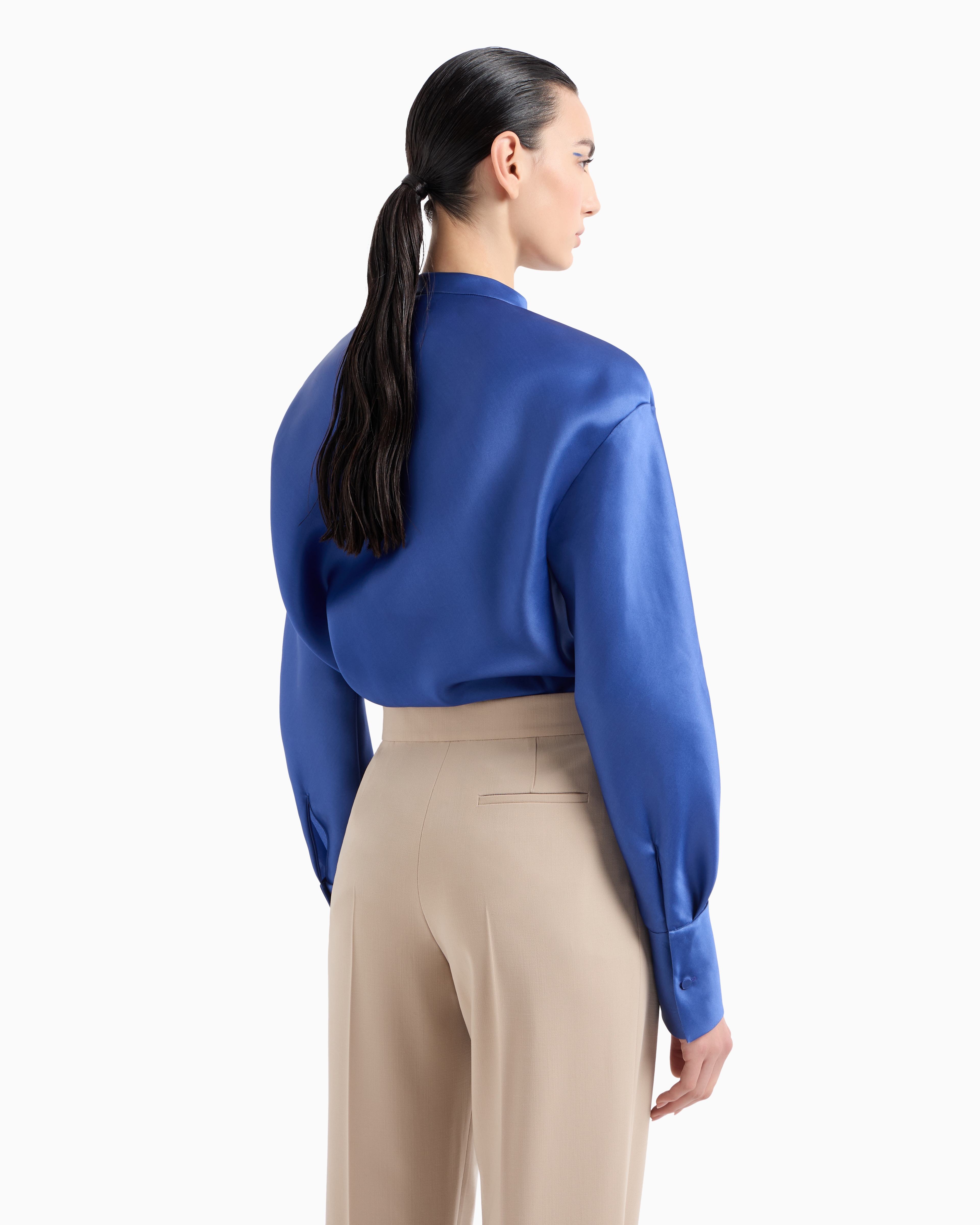 Giorgio Armani Long-sleeved Shirt In Triple Silk Georgette