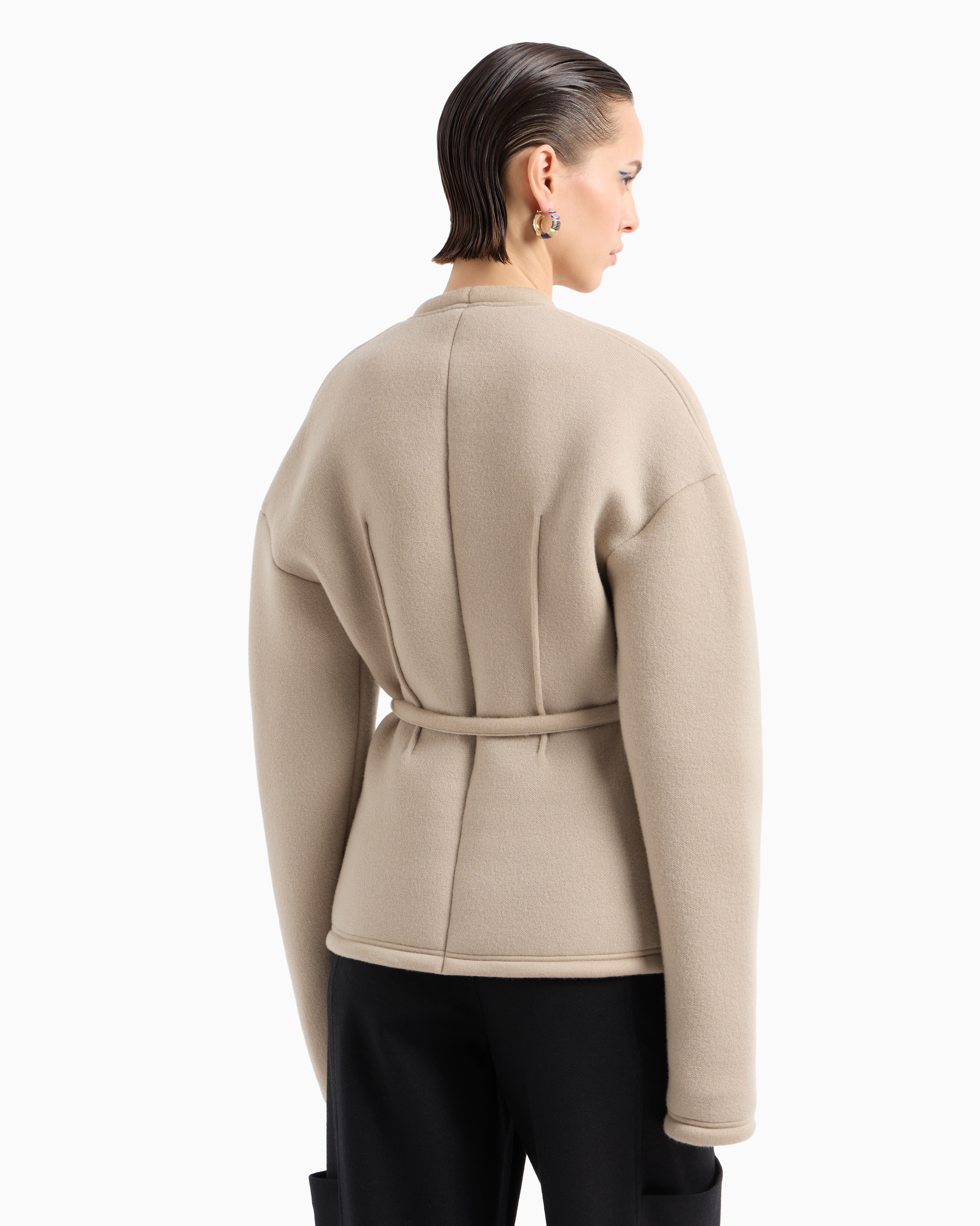 Giorgio Armani Single-breasted Jacket In Viscose And Cashmere Jersey