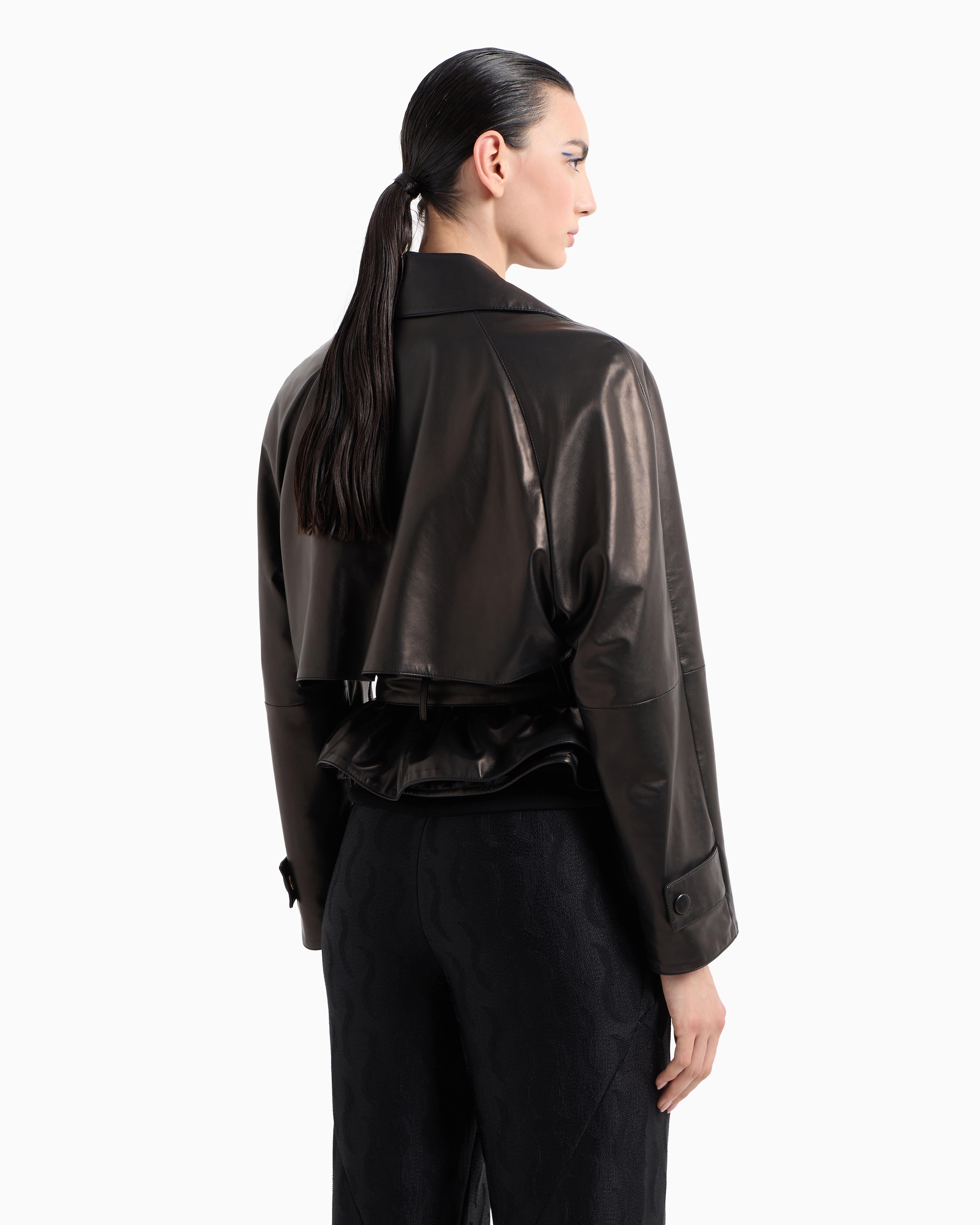 Giorgio Armani Double-breasted Jacket In Plonge Nappa Leather