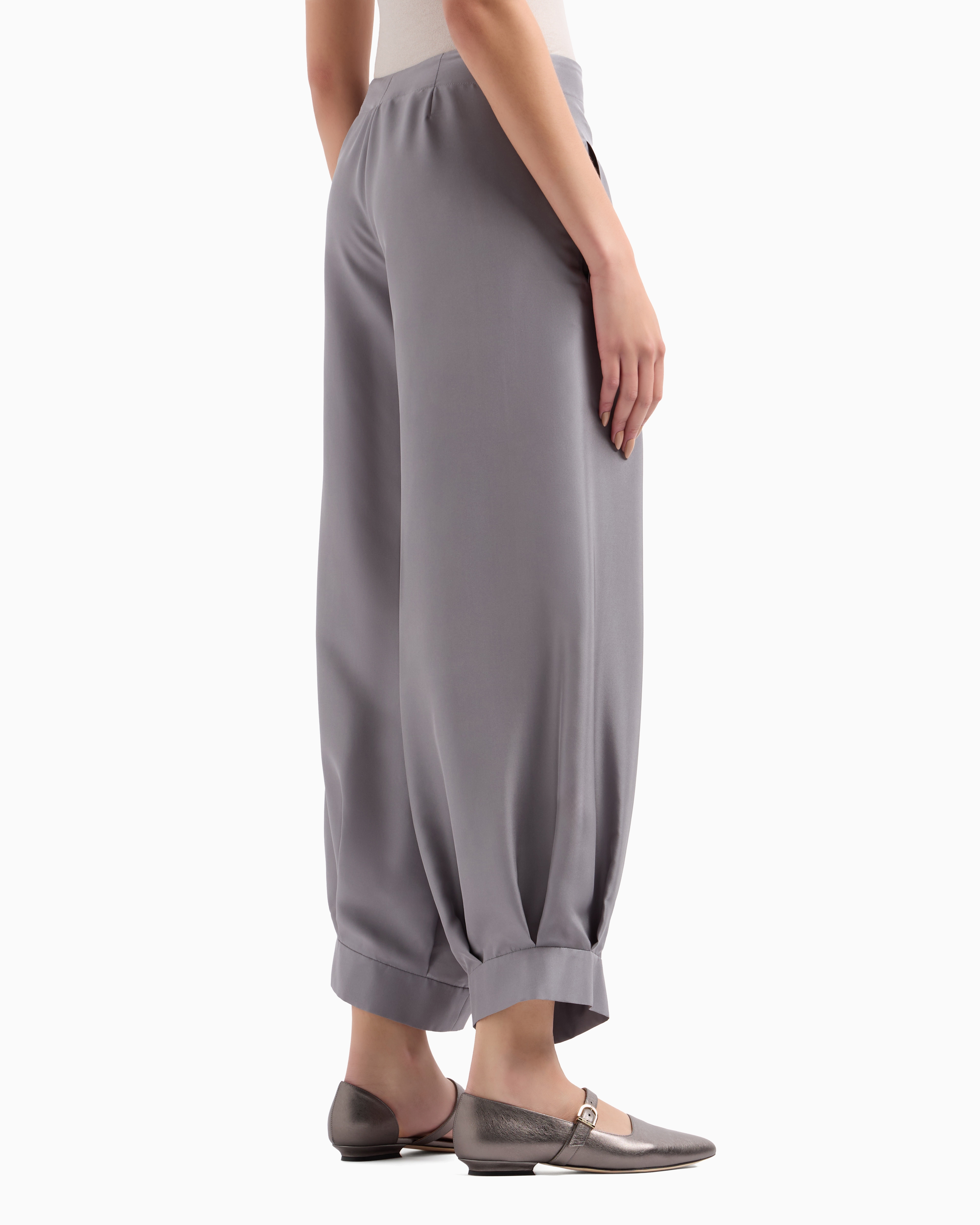 Giorgio Armani Wide-leg Trousers In Checked Brushed Linen