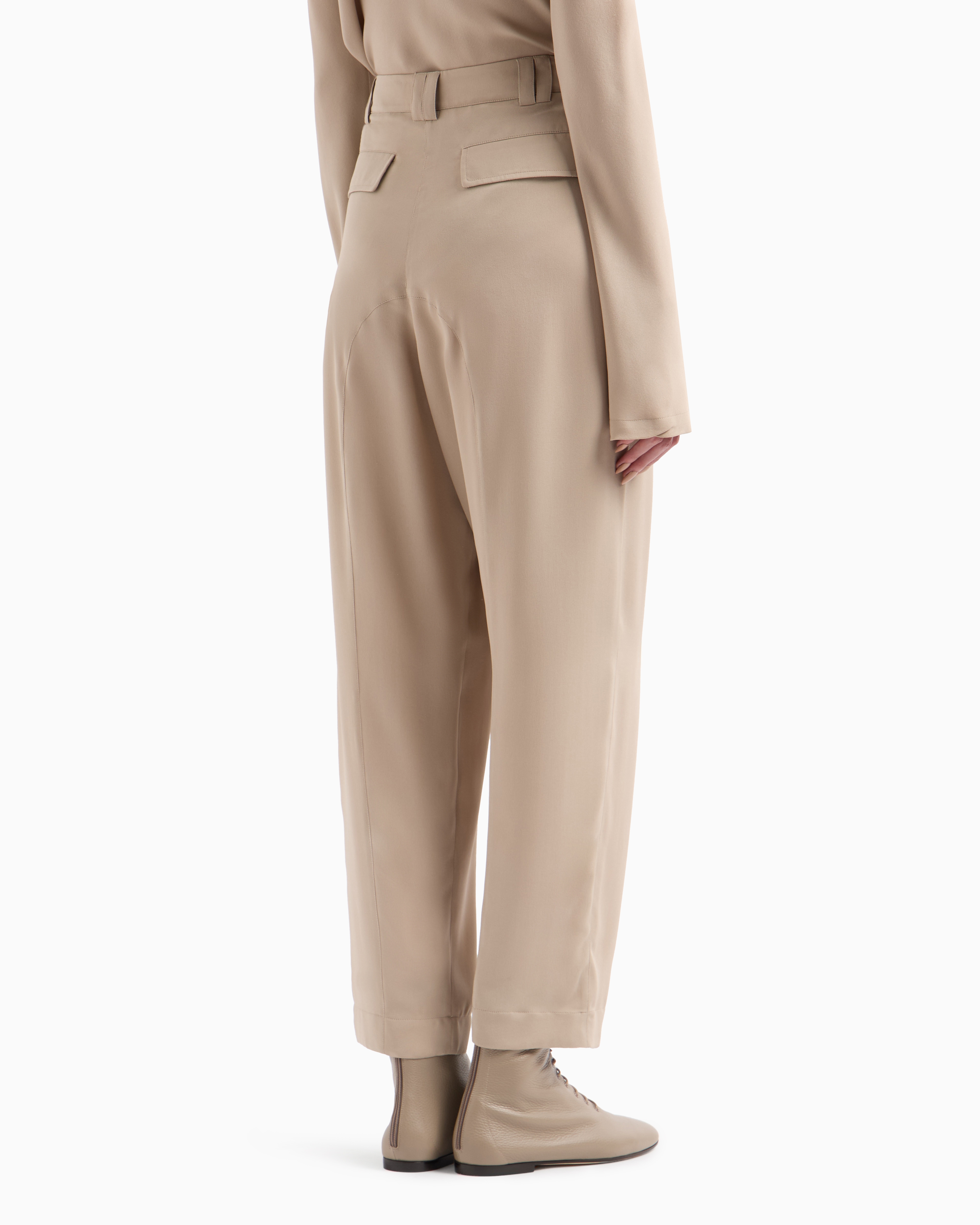 Giorgio Armani Triple Silk Georgette Straight Trousers