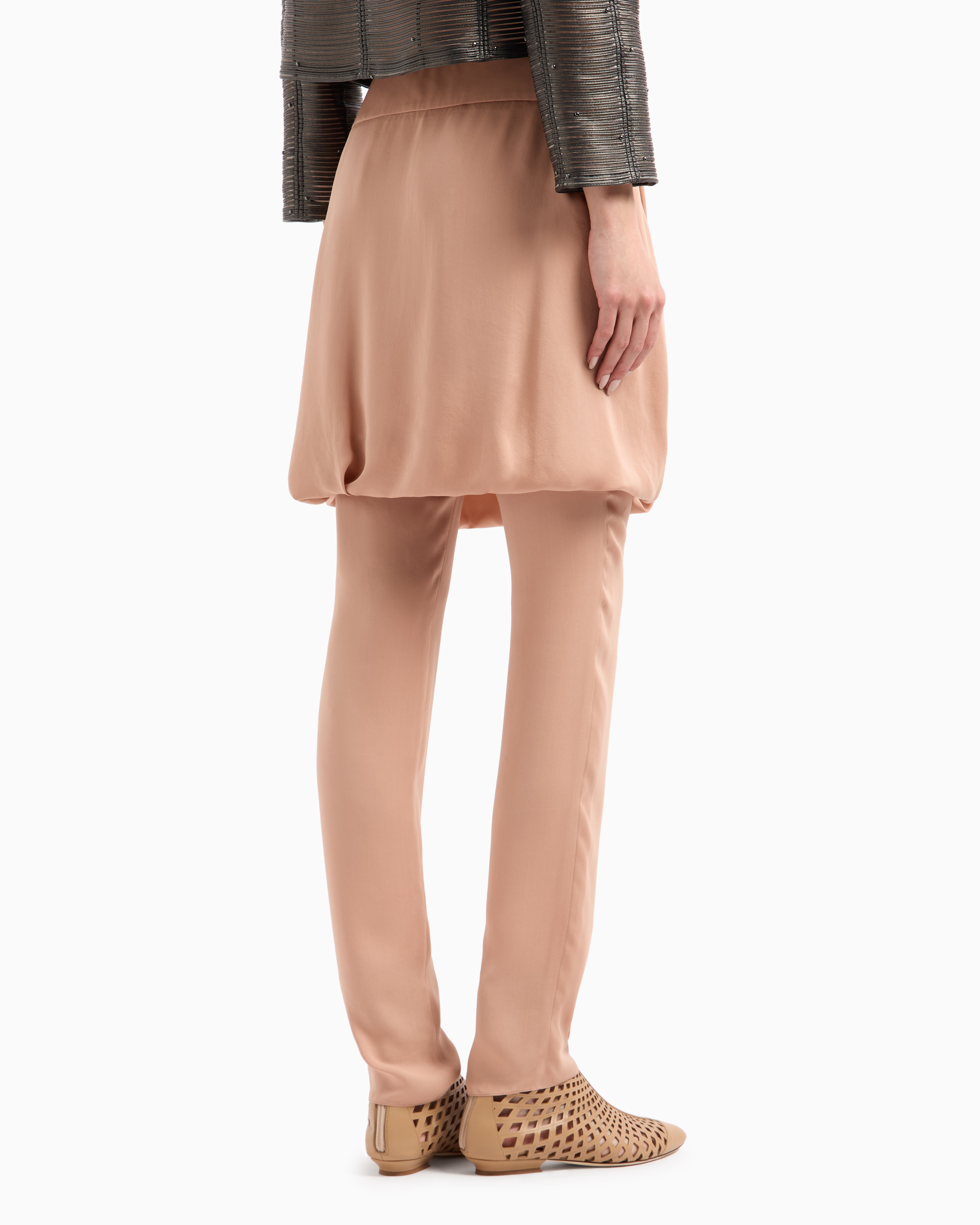 Giorgio Armani Trousers With Washed Silk Double Georgette Panel