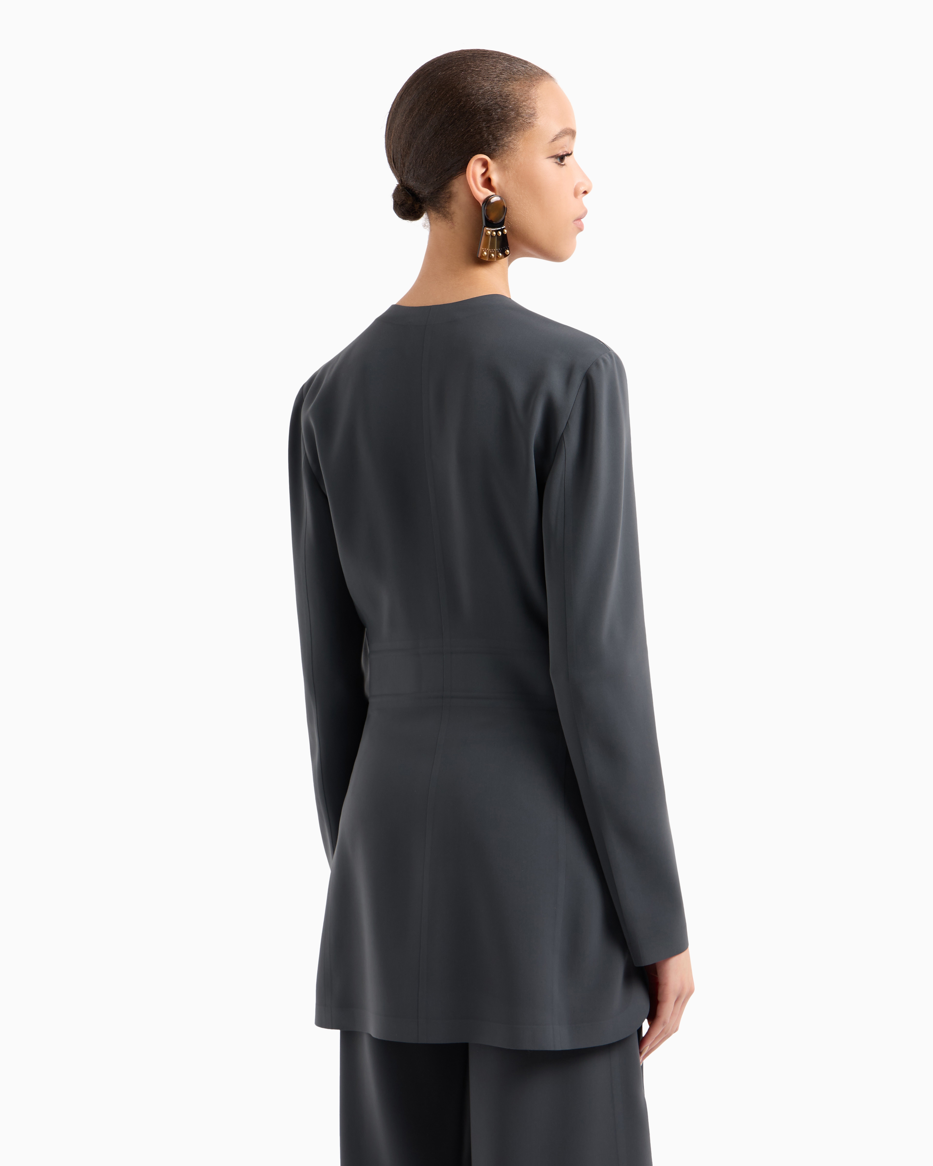 Long jacket in technical cady | Giorgio Armani