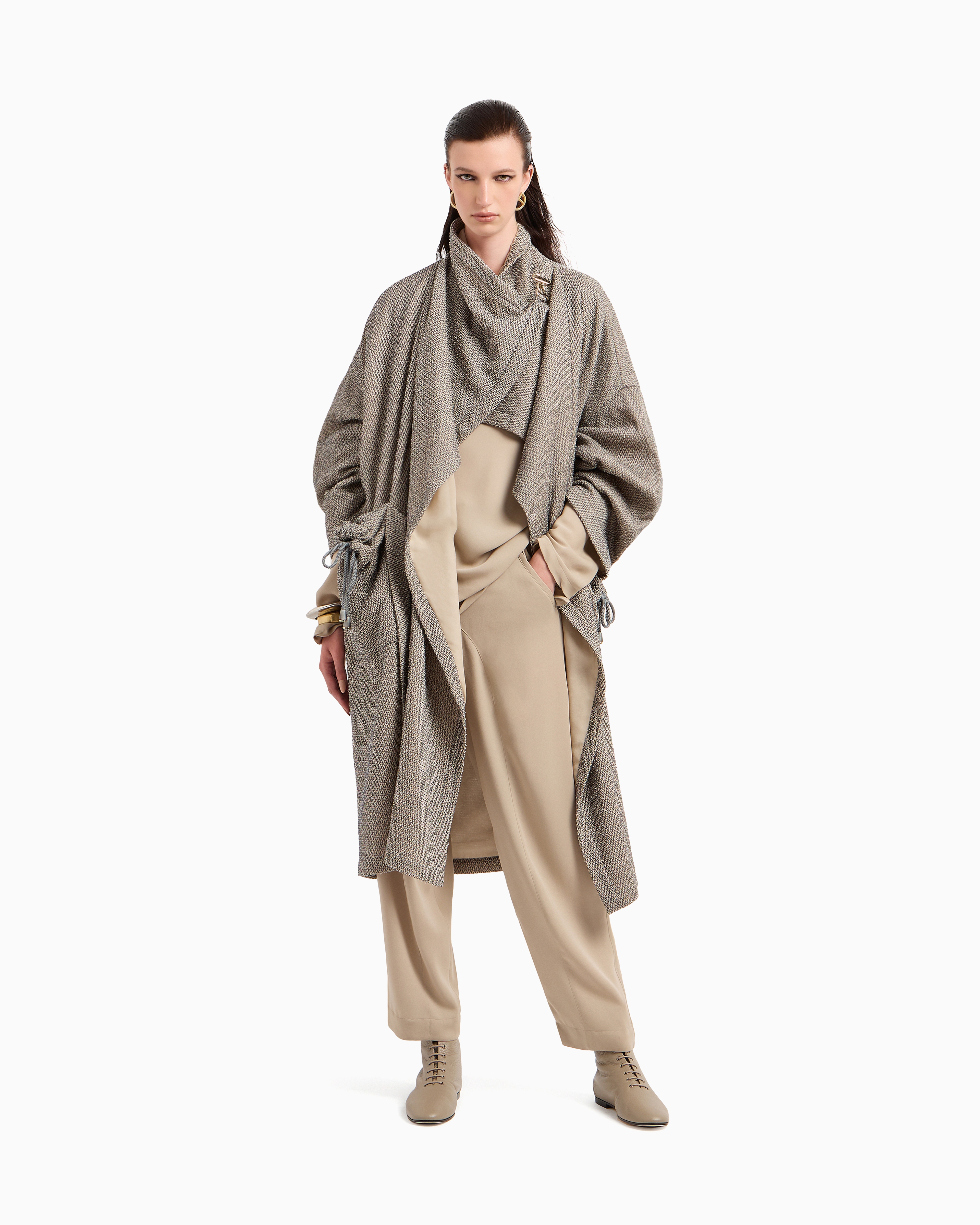Giorgio Armani Blouse In Triple Silk Georgette In Beige