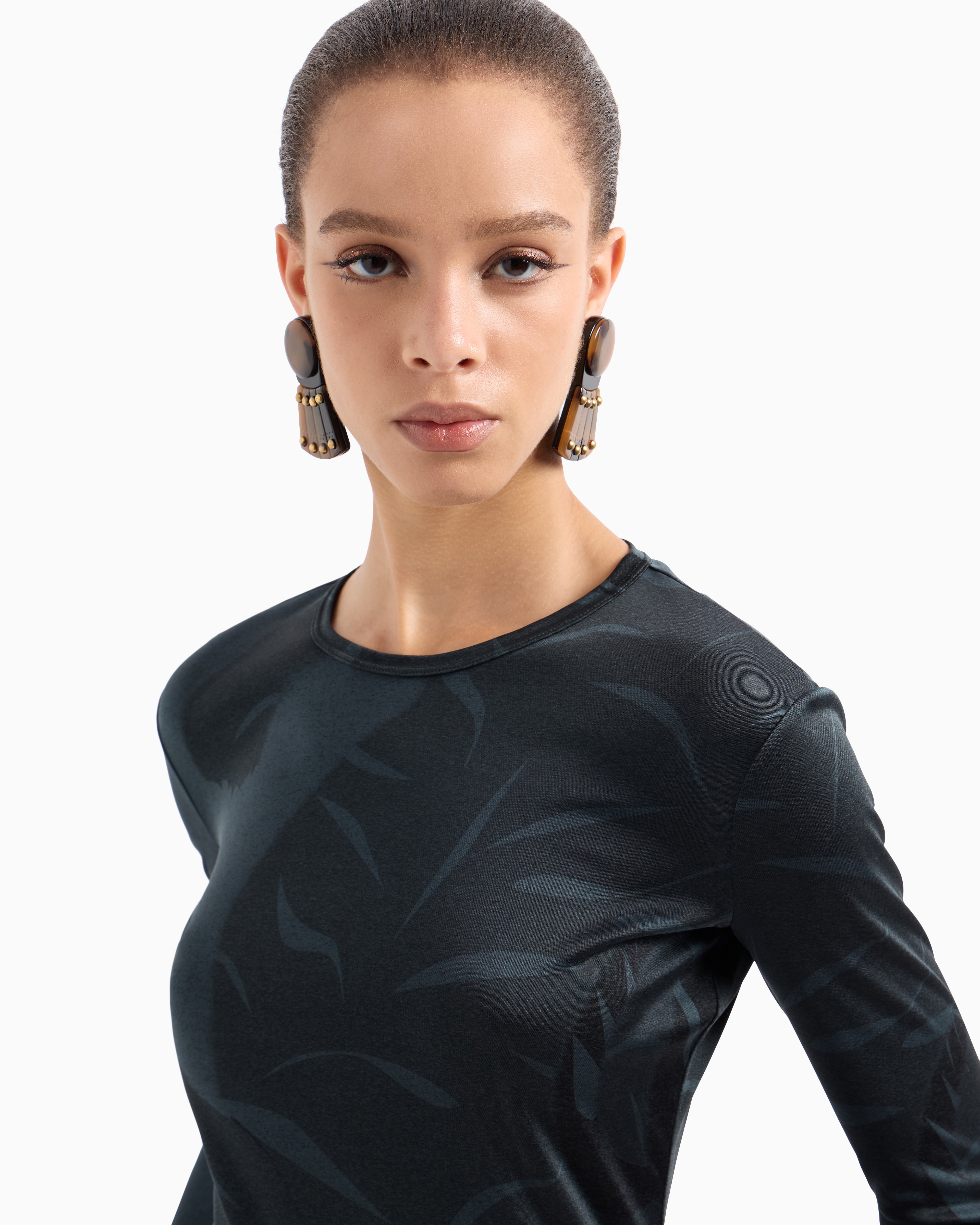 Giorgio Armani Printed Silk Interlock Long-sleeved Jumper