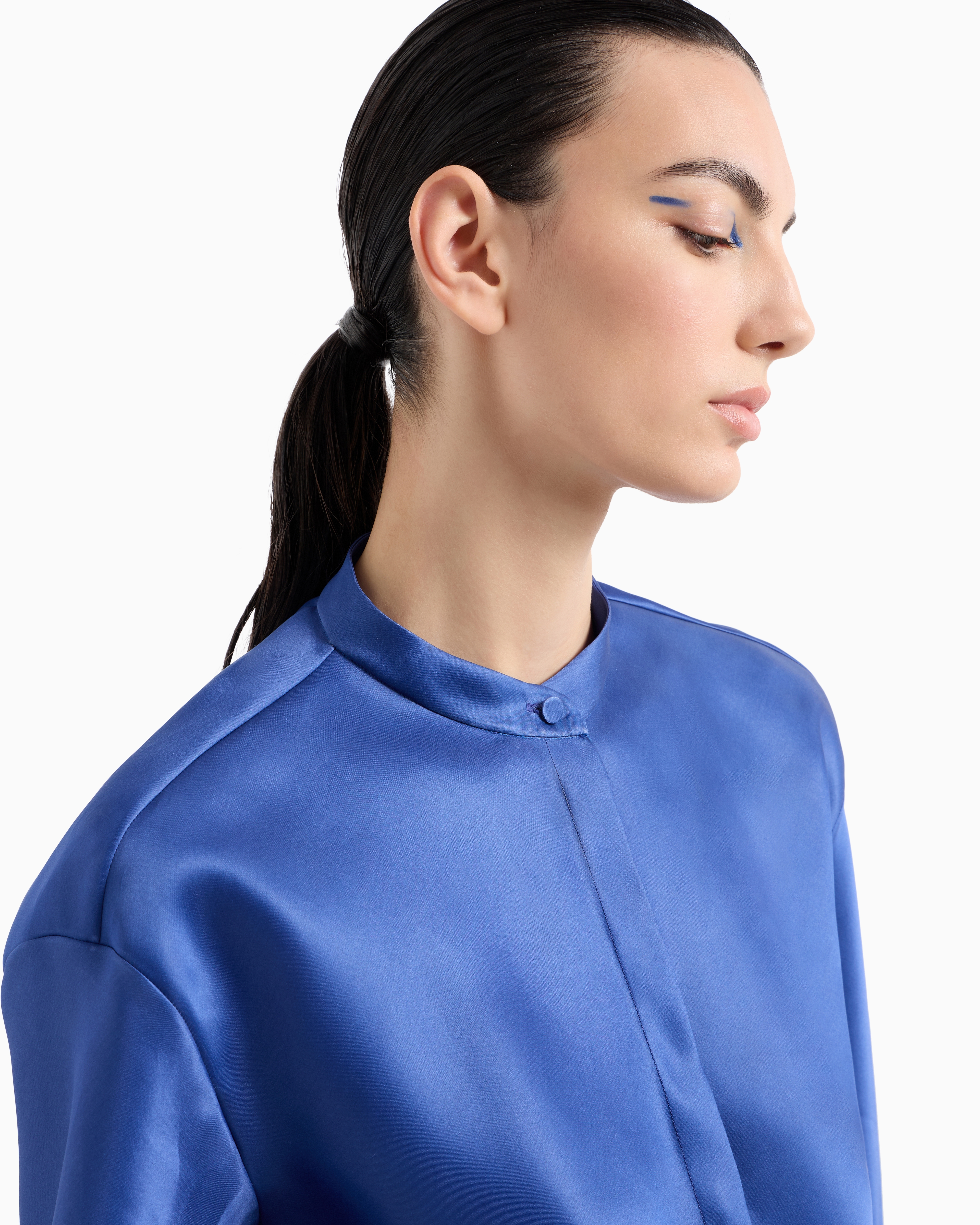 Giorgio Armani Long-sleeved Shirt In Triple Silk Georgette