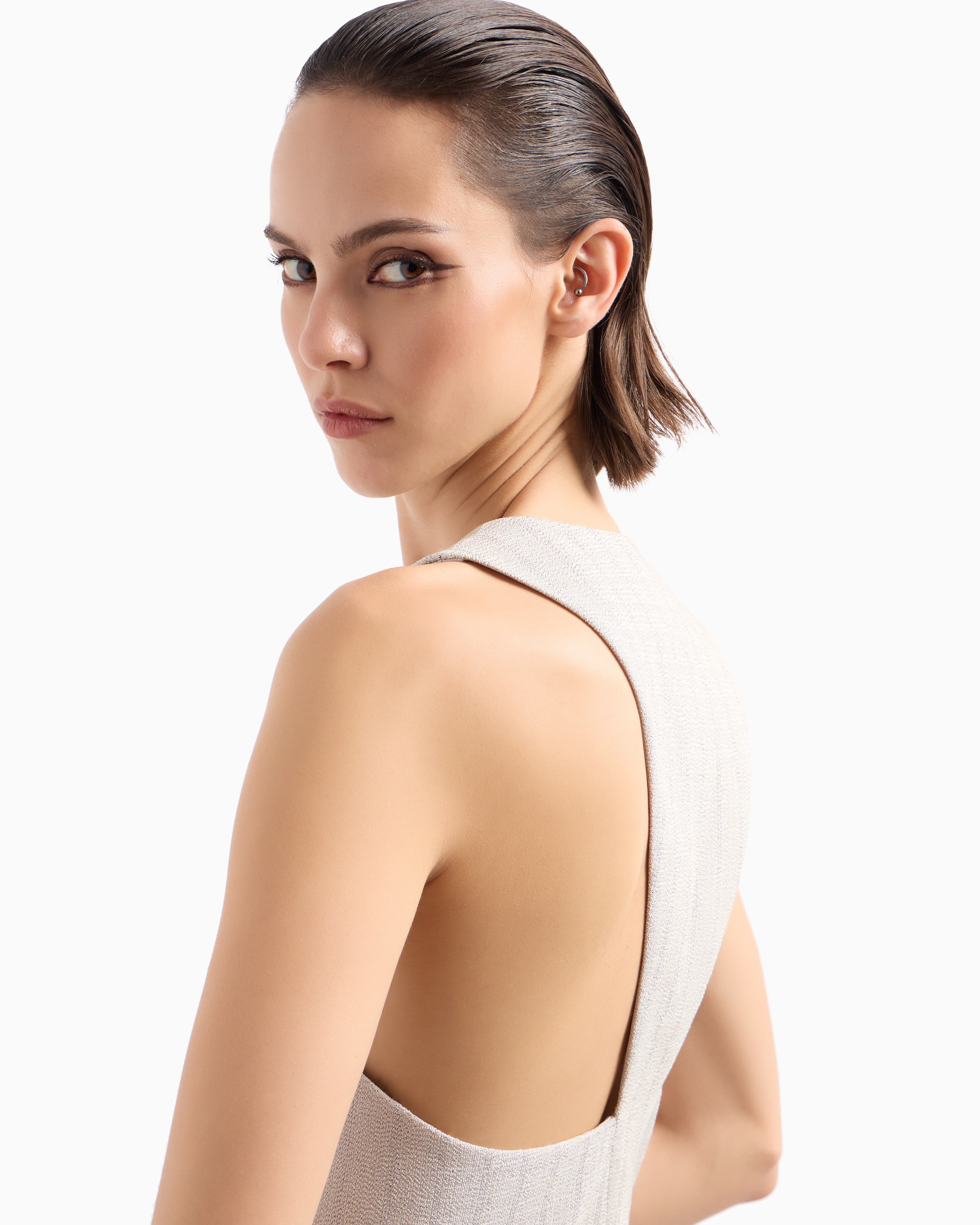 Giorgio Armani Single-breasted Waistcoat In Armure Viscose Crêpe
