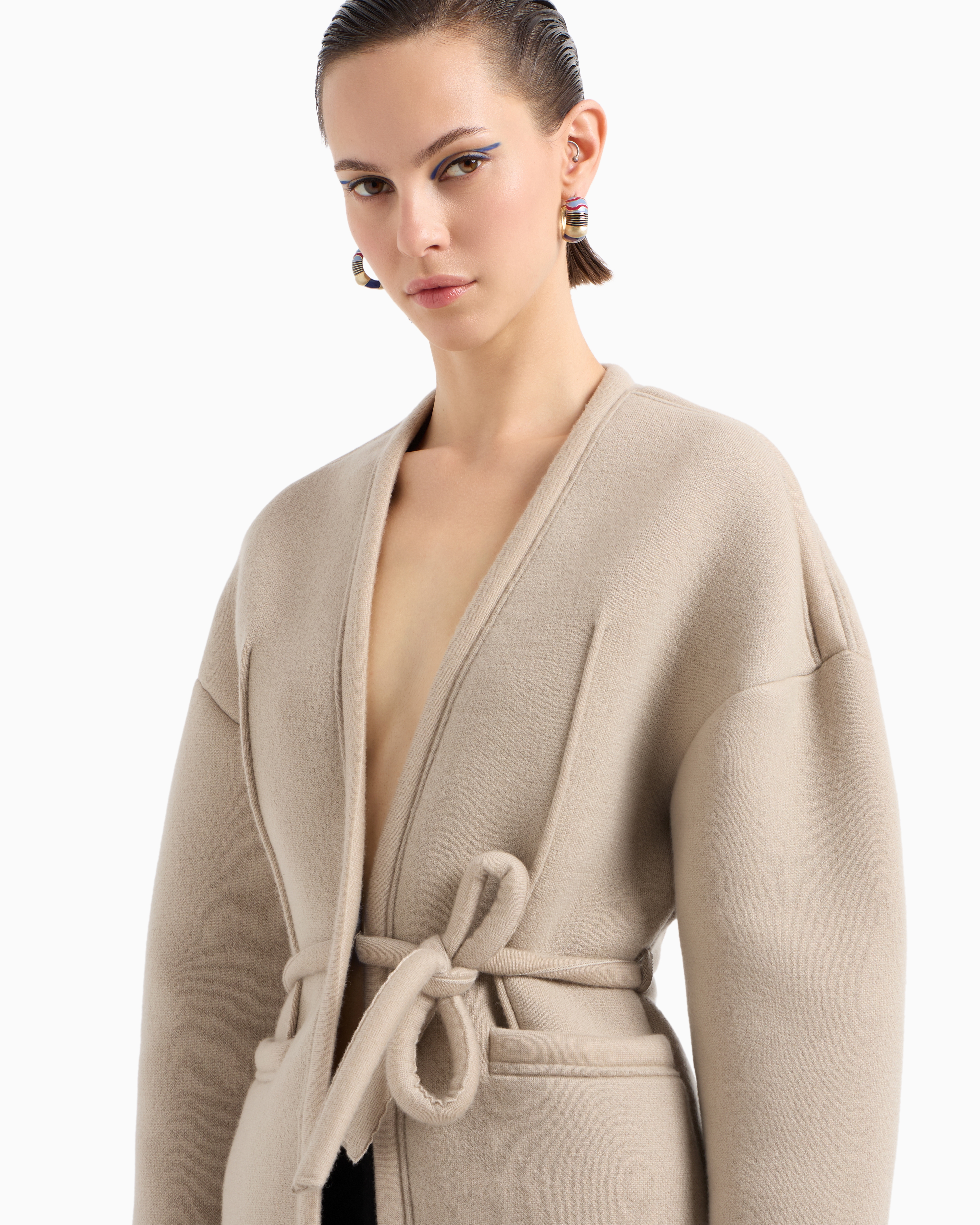 Giorgio Armani Single-breasted Jacket In Viscose And Cashmere Jersey