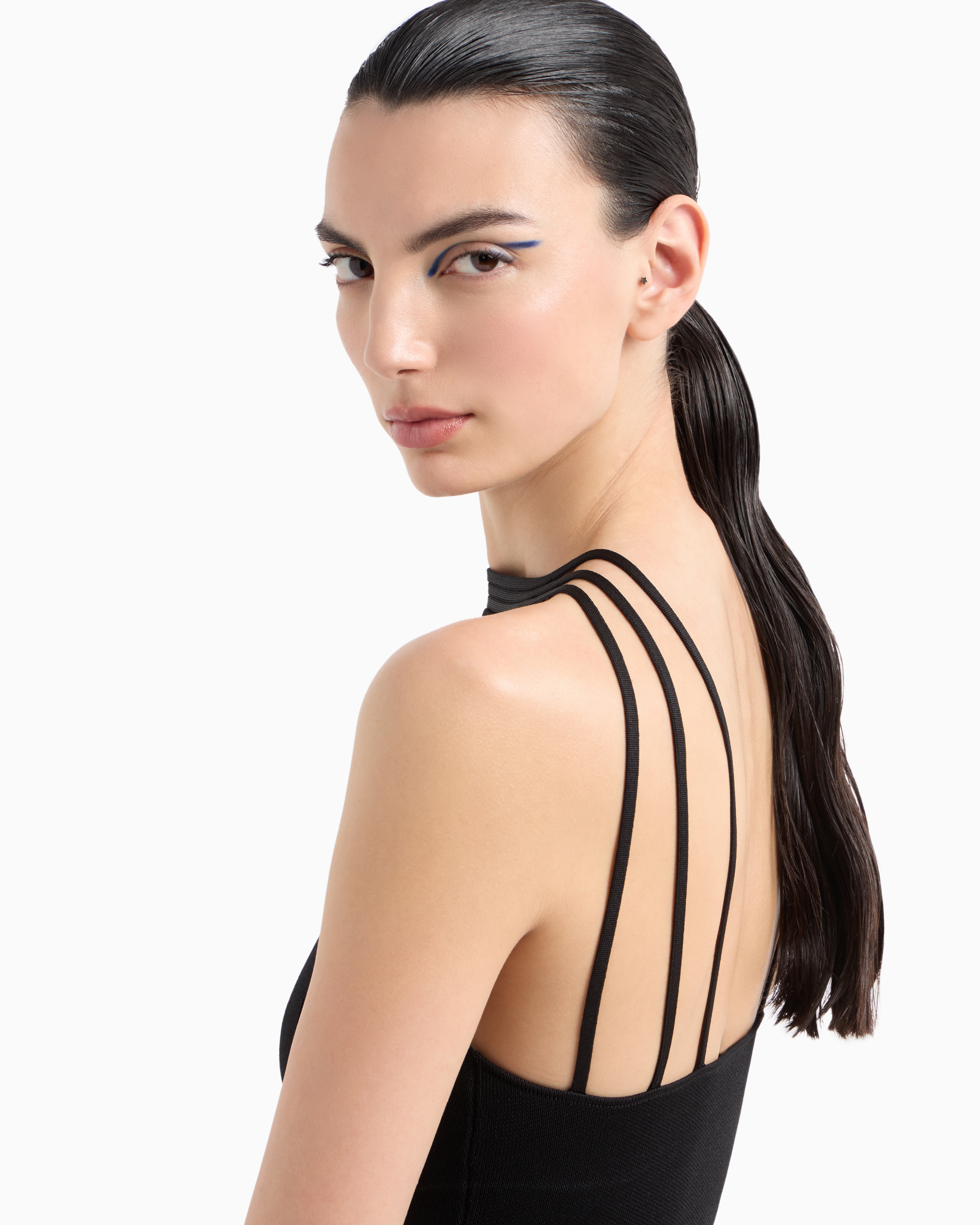 Giorgio Armani Silk Knit Top In Black