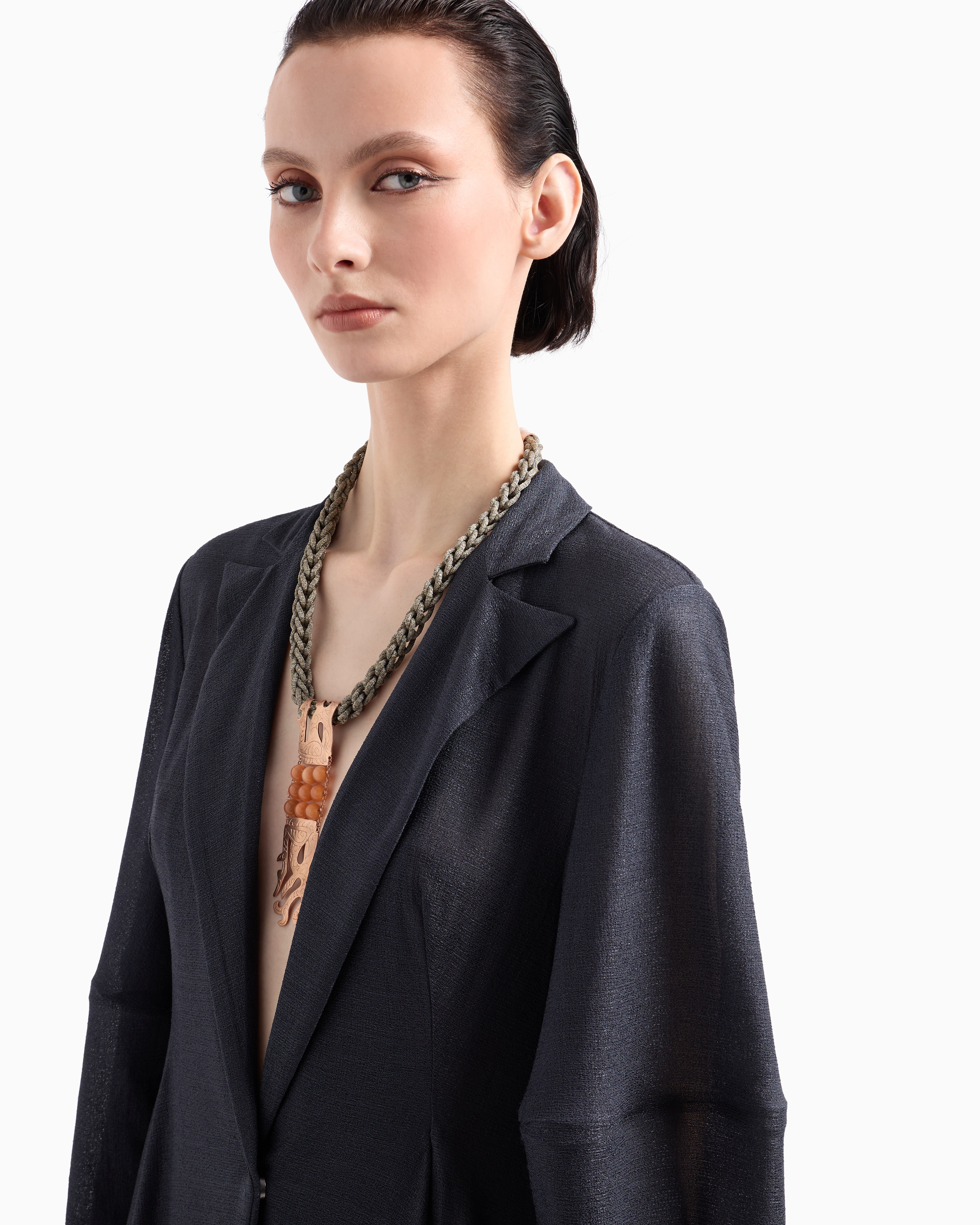 Giorgio Armani Single-breasted Jacket In Light Viscose Jersey