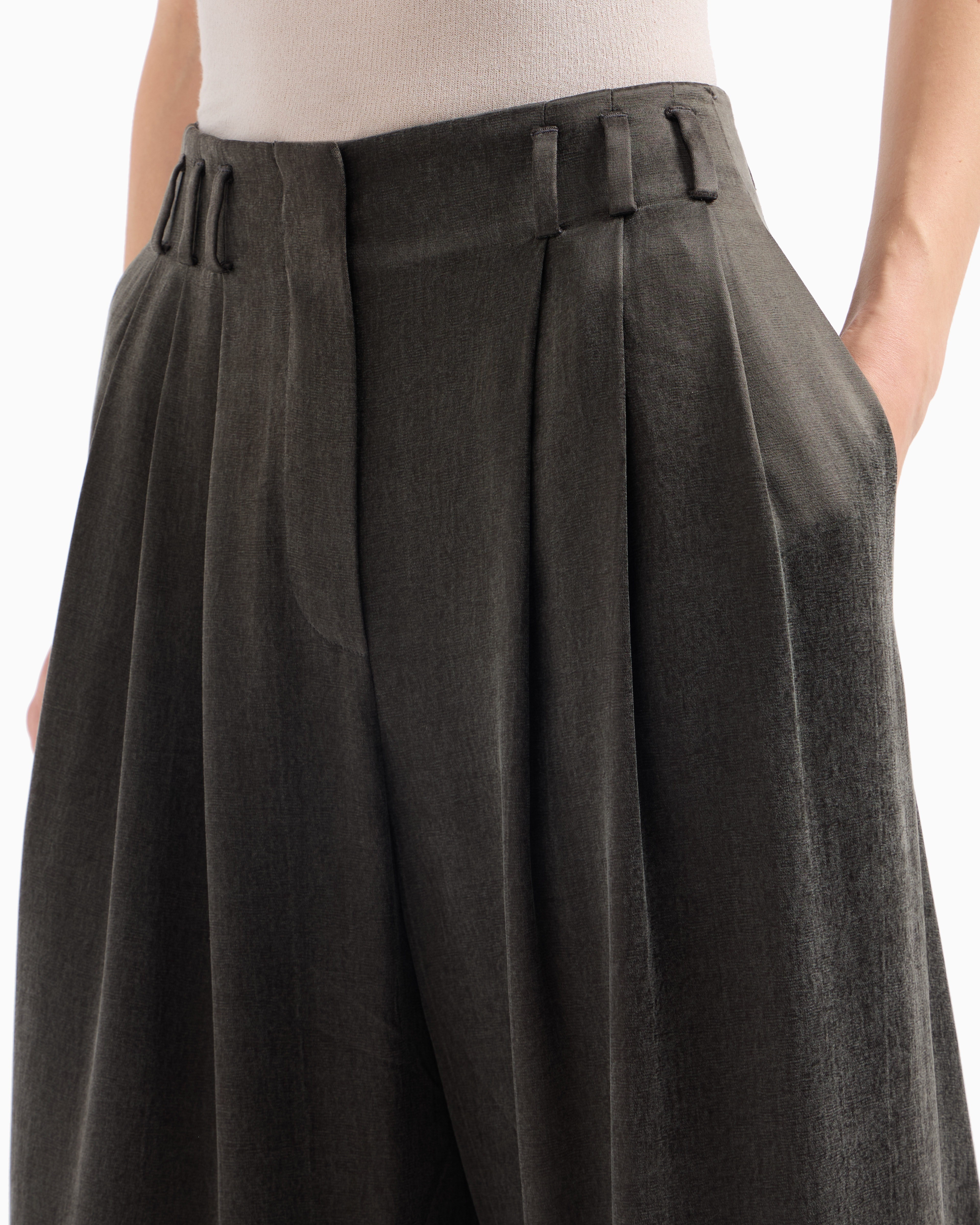 Giorgio Armani Palazzo Trousers In Gold
