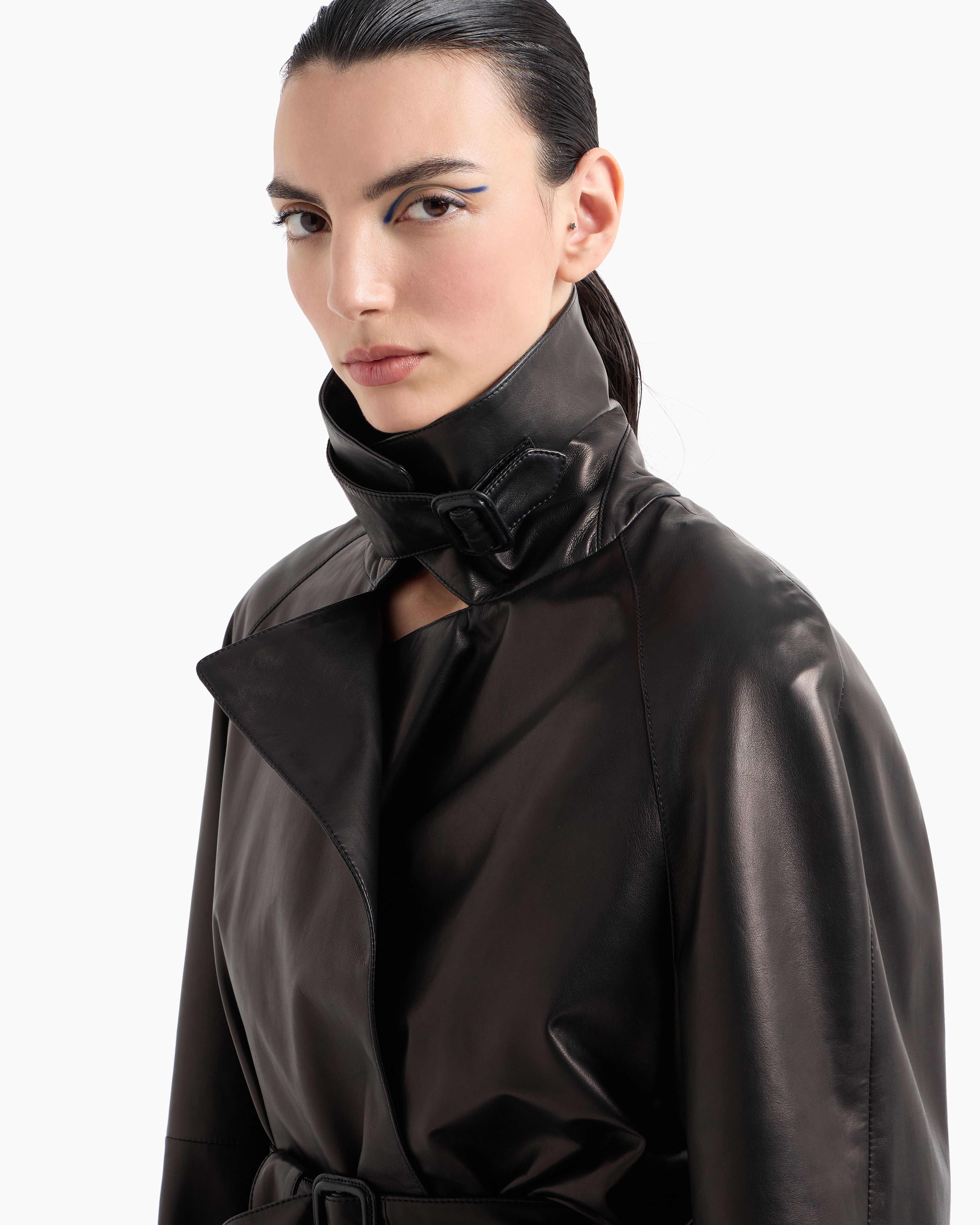 Giorgio Armani Double-breasted Jacket In Plonge Nappa Leather