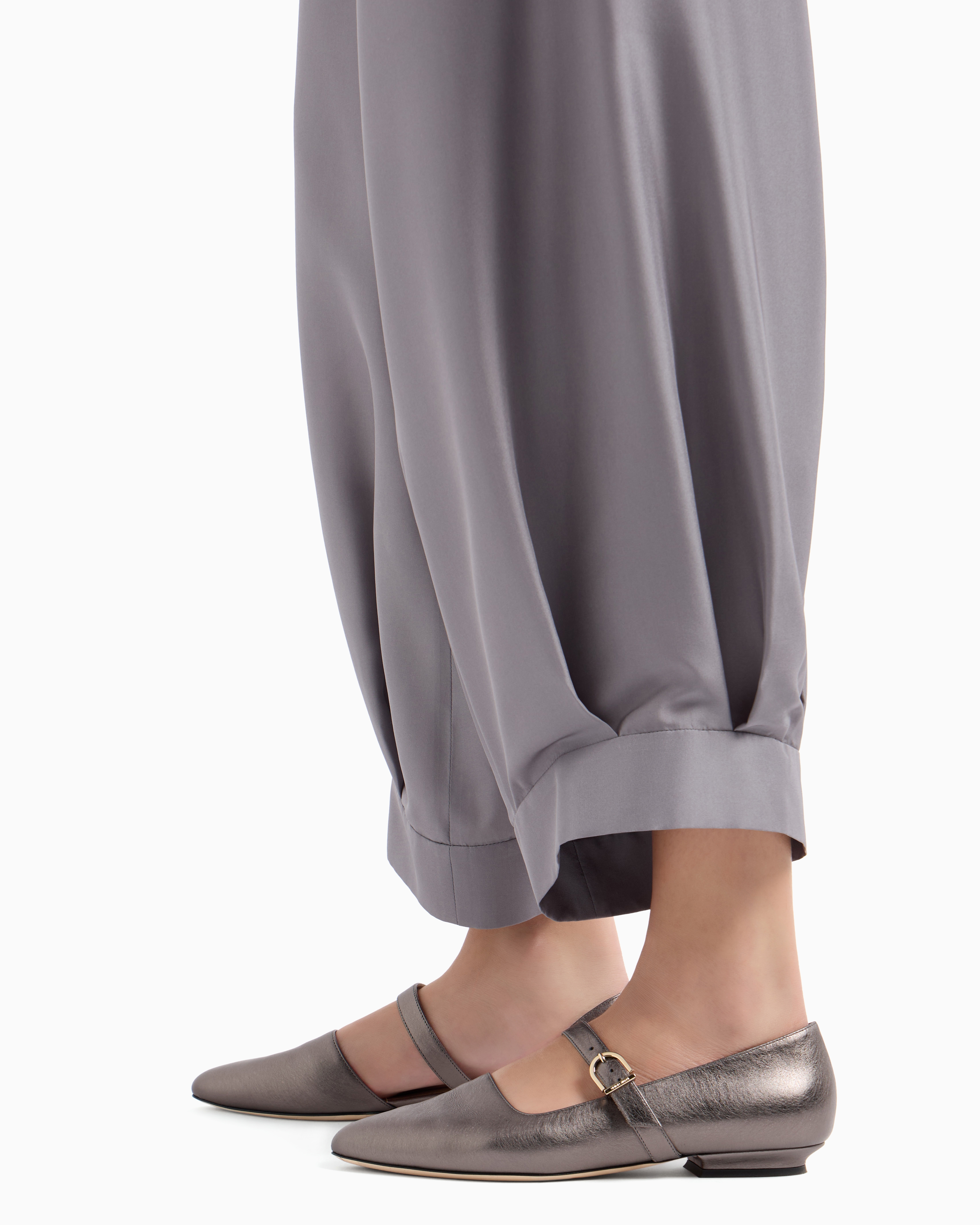 Giorgio Armani Wide-leg Trousers In Checked Brushed Linen