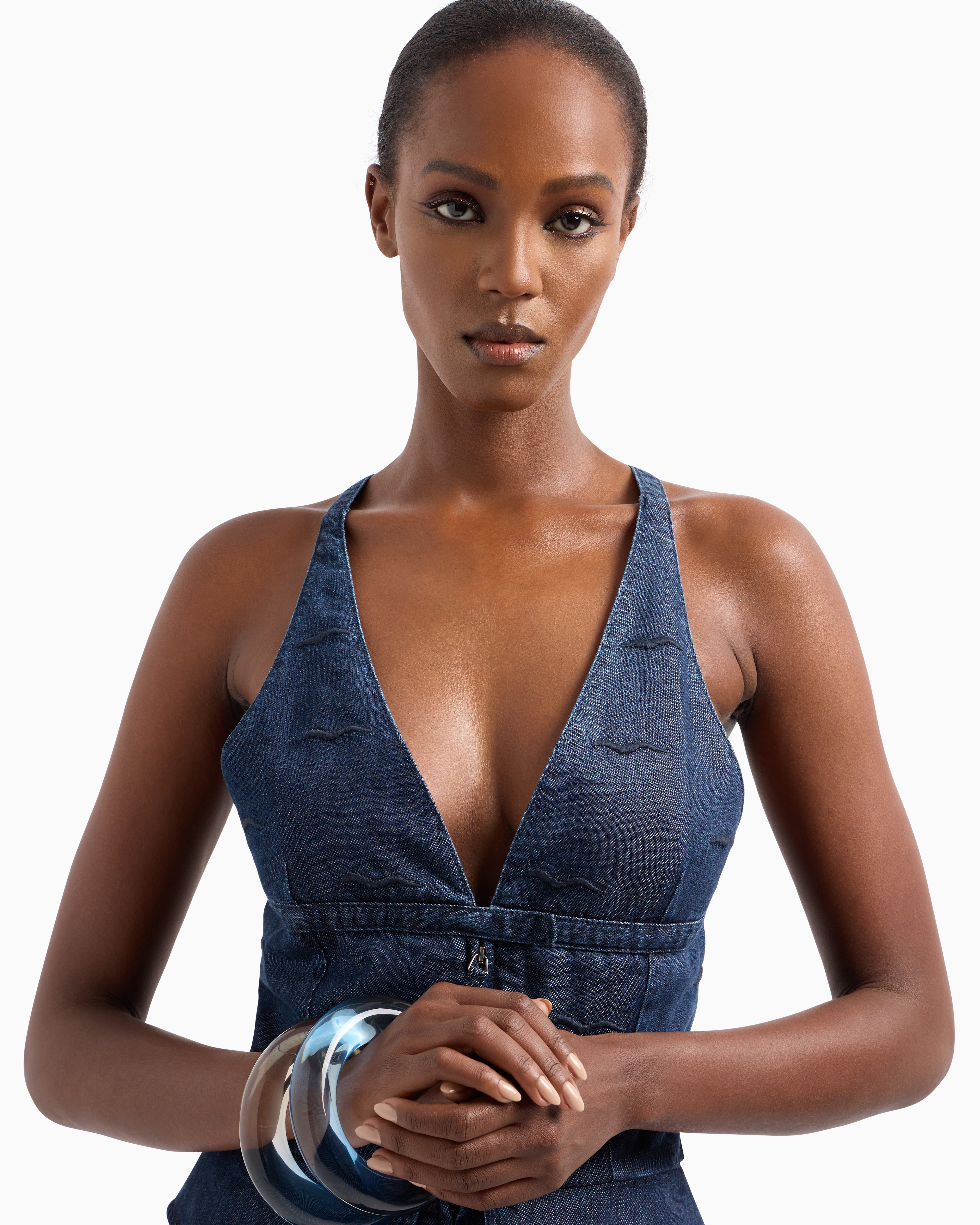 Giorgio Armani Denim Collection Lyocell Long Dress