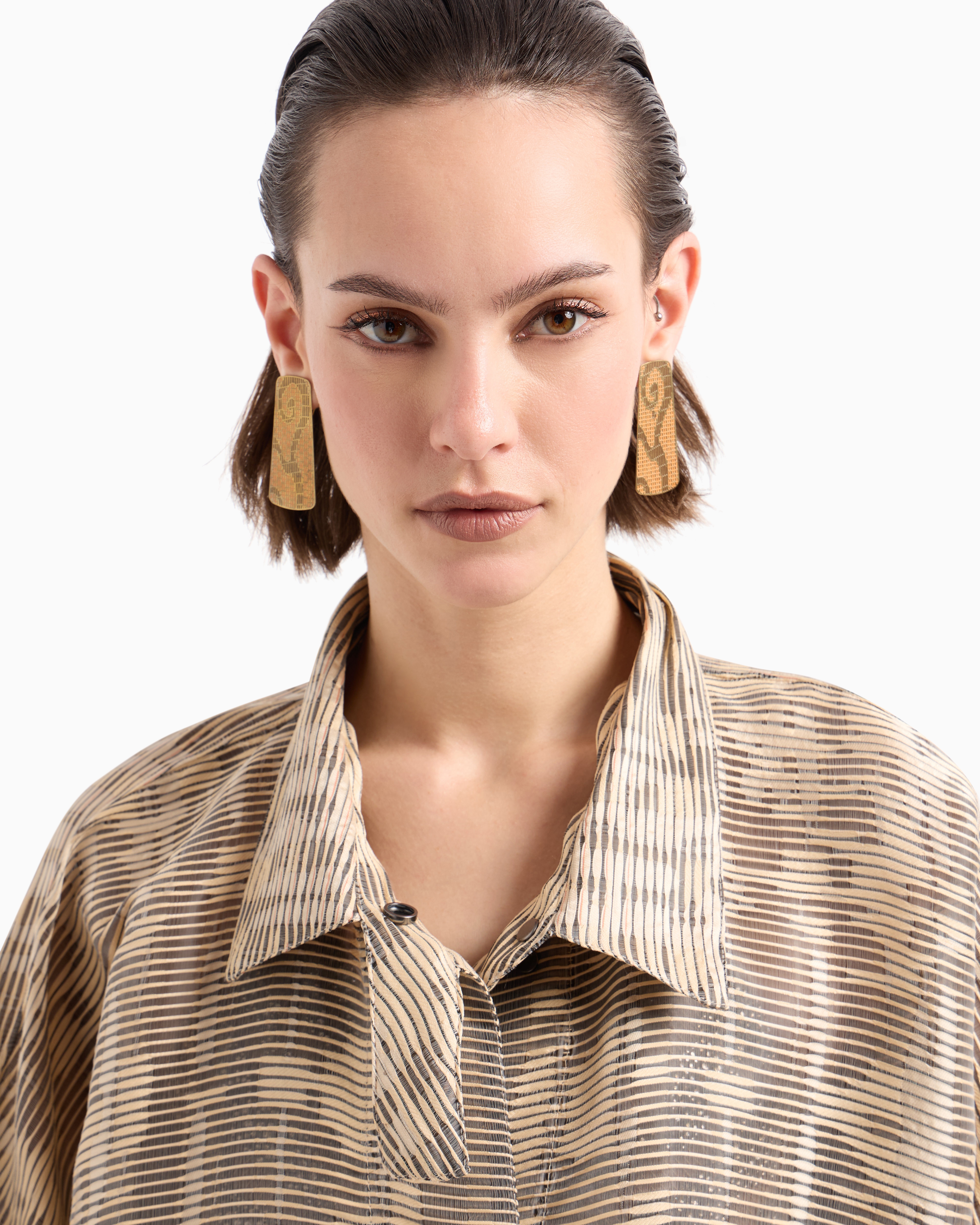 Giorgio Armani Silk-blend Jacquard Canneté Long Overcoat In Neutral