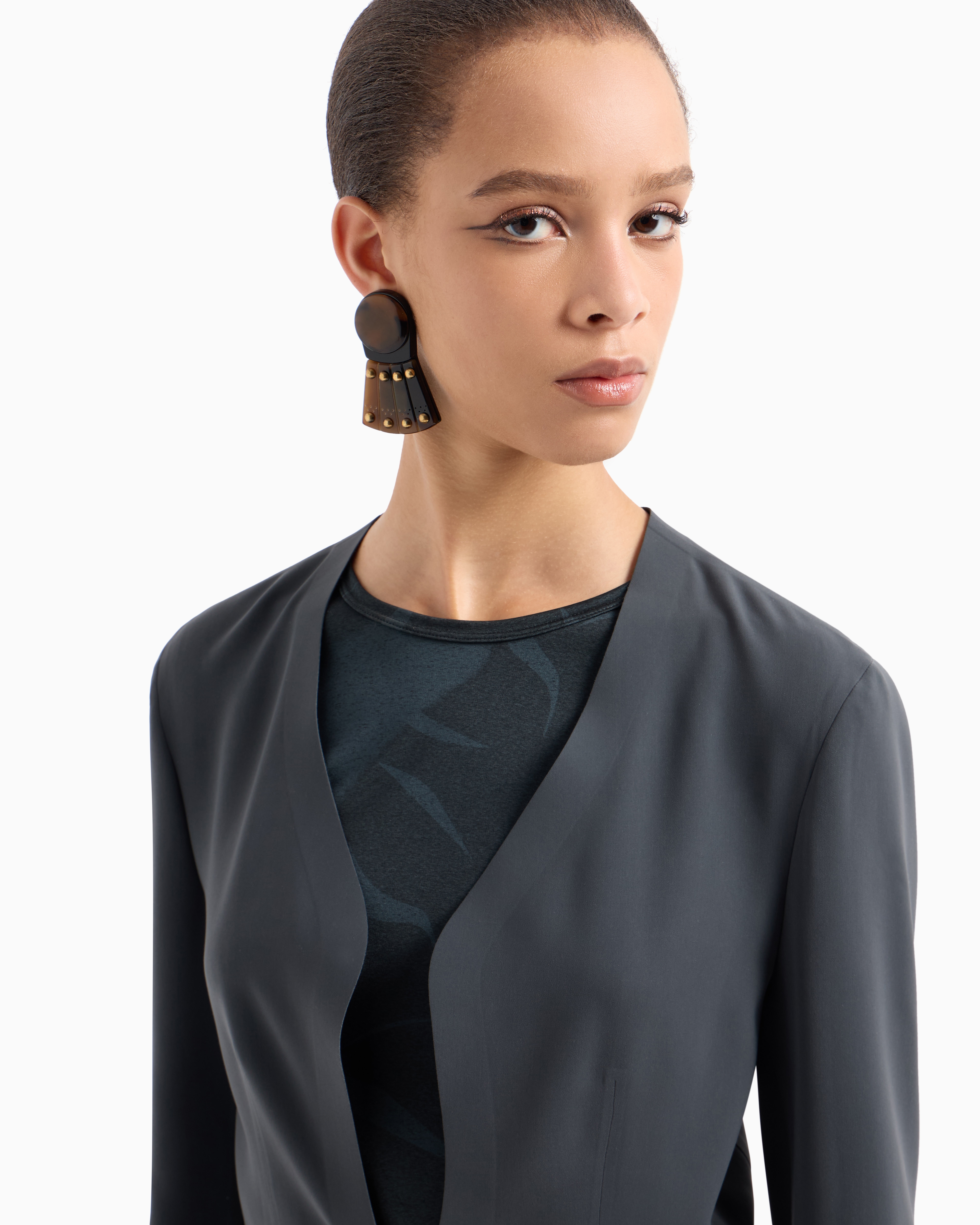 Long jacket in technical cady | Giorgio Armani