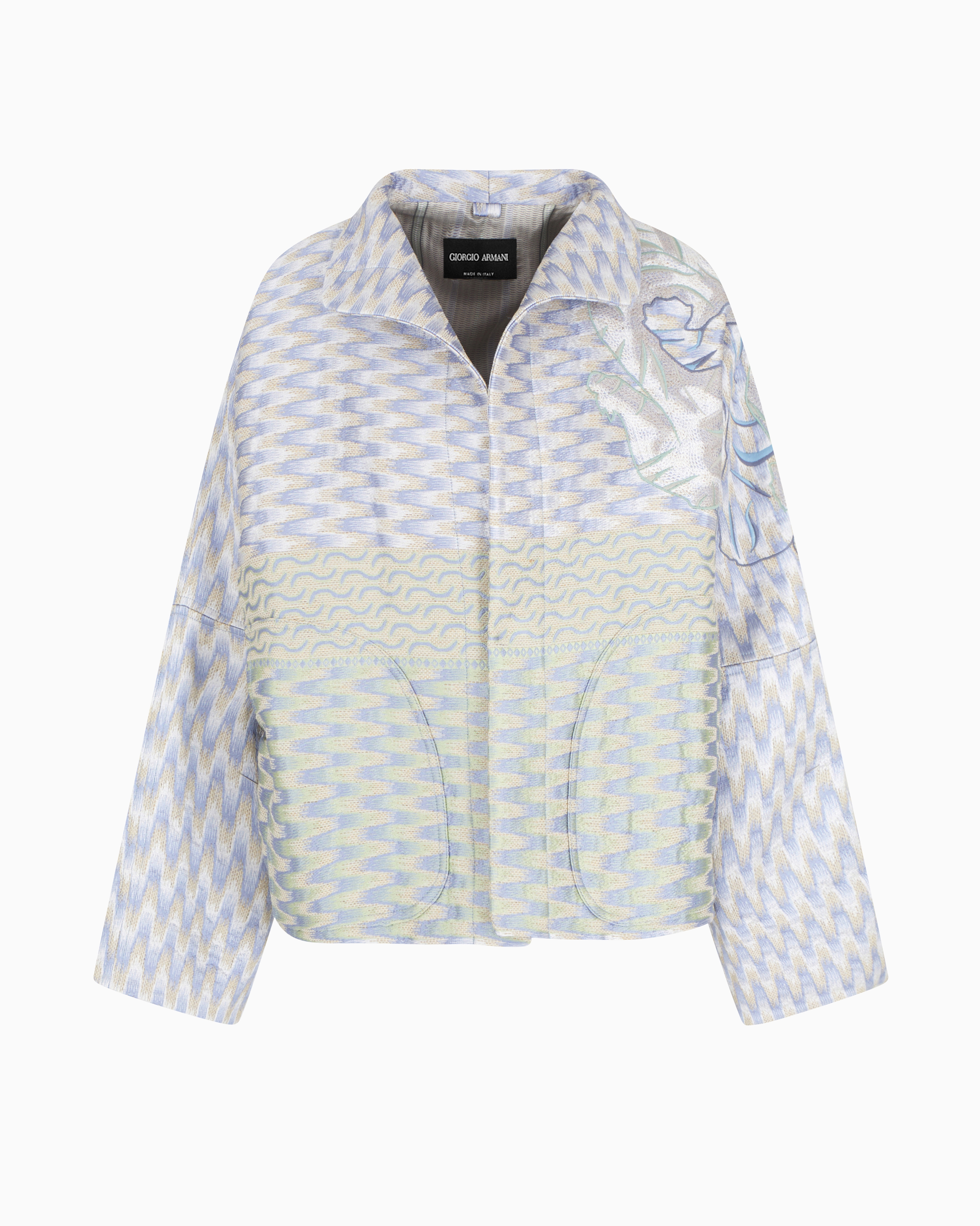 【関税&送料込】Giorgio Armani Jacquard Hemp Linen And Silk Silk, linen and hemp jacquard pea coat | Giorgio Armani
