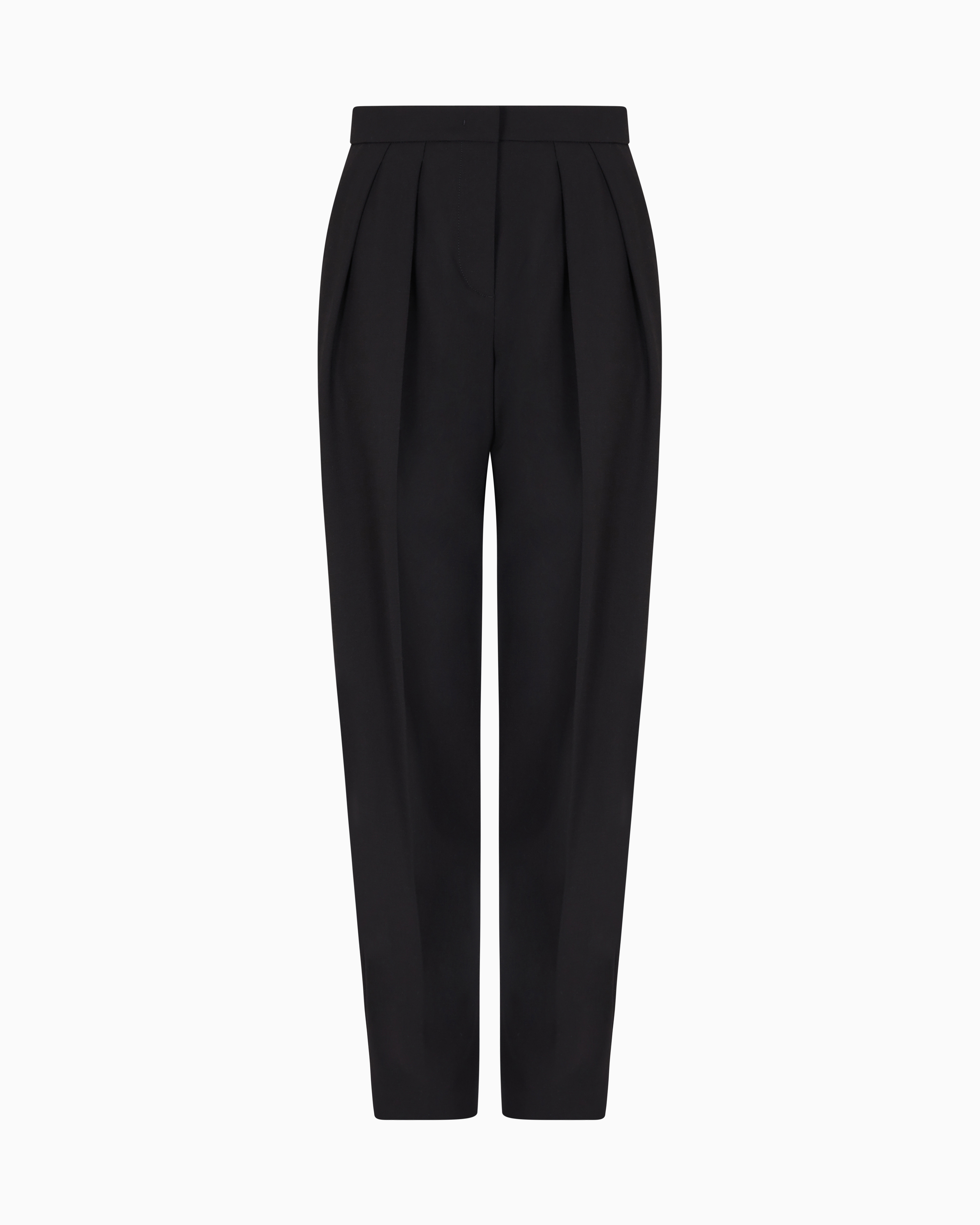 Giorgio Armani Two-pleat Barathea-wool Trousers In Black