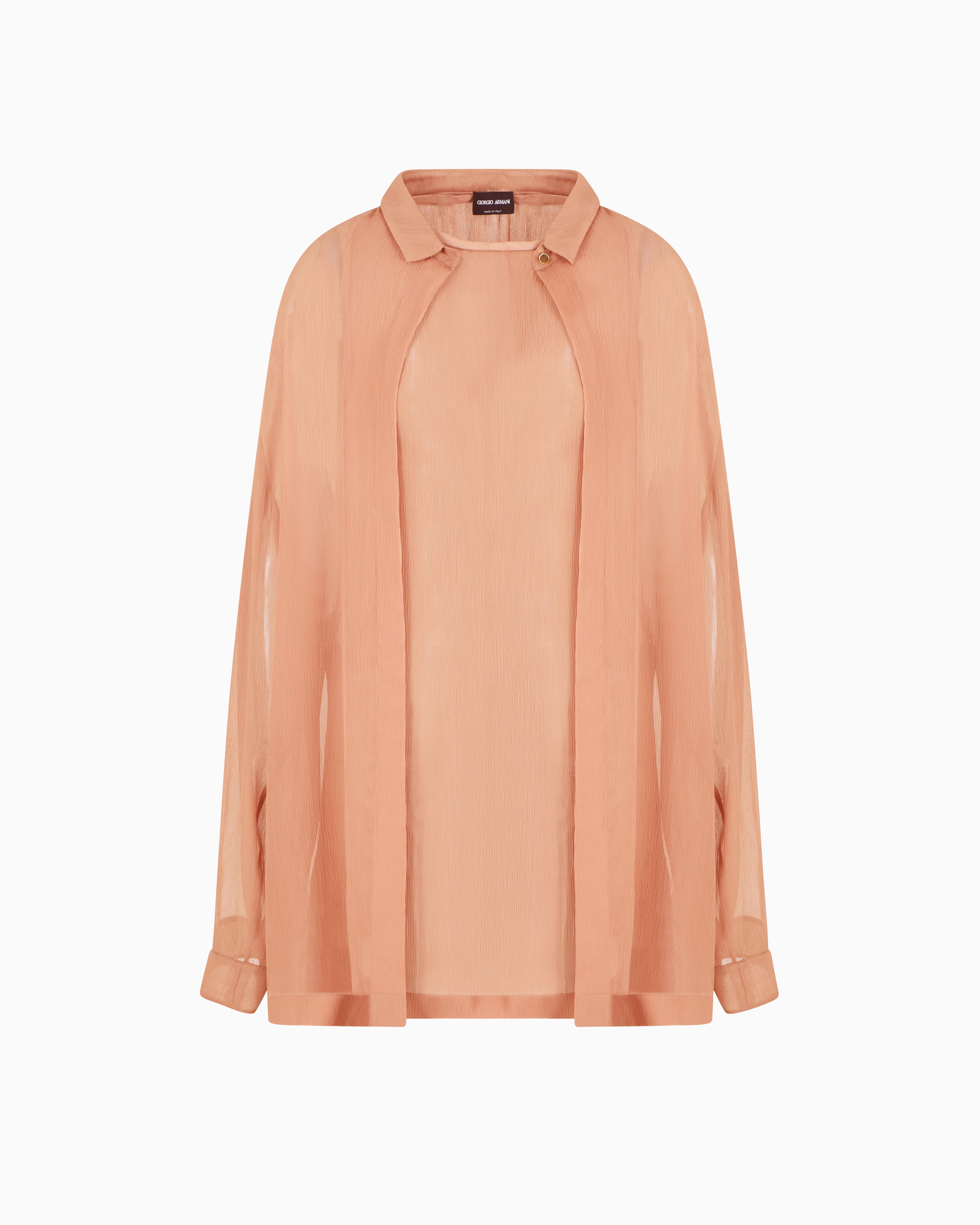 Giorgio Armani Silk Crepe Oversized Shirt In Pink