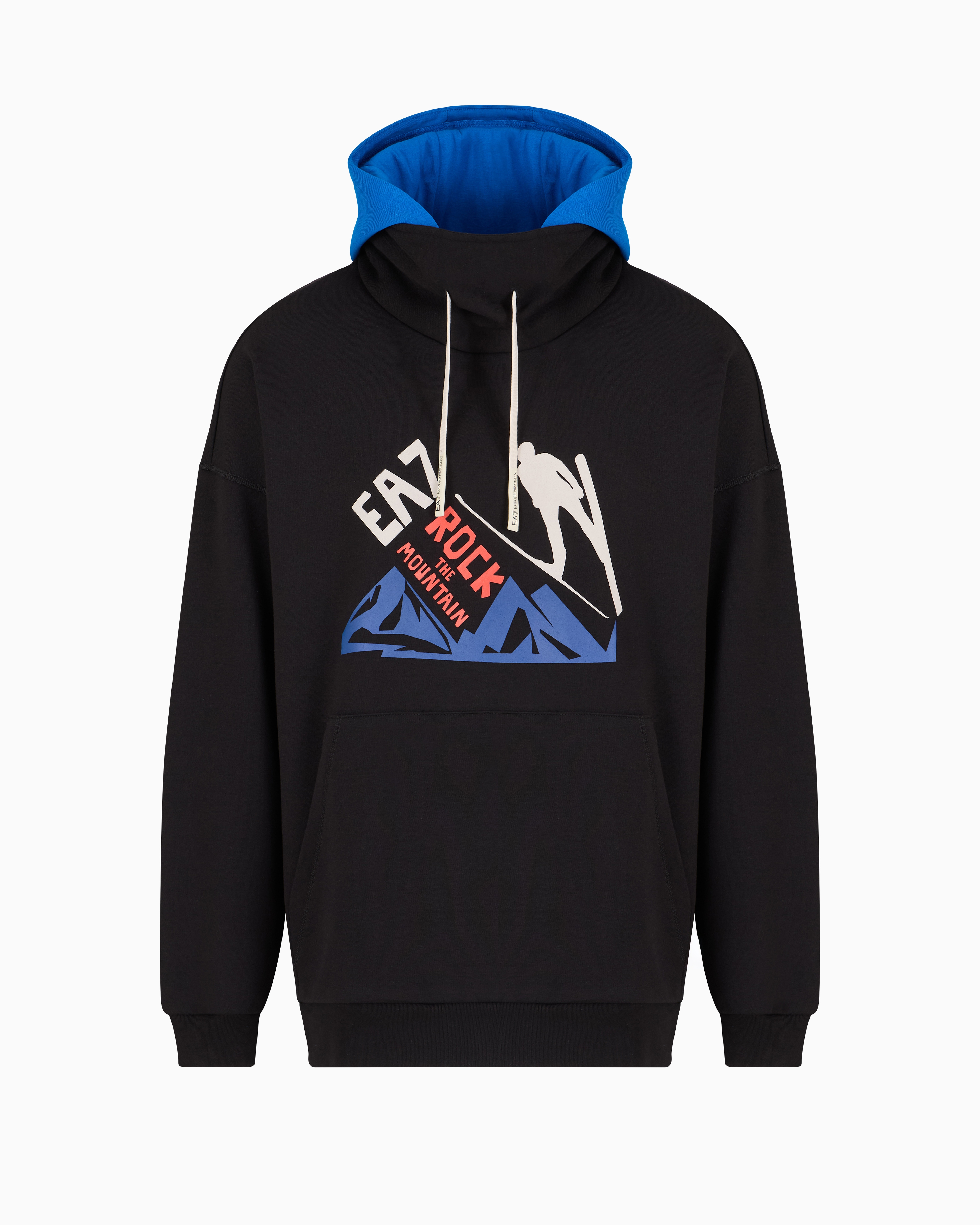 Ea7 Official Store Graphic Series Sweatshirt Mit Kapuze Aus Baumwollmischung Mit Print In Schwarz