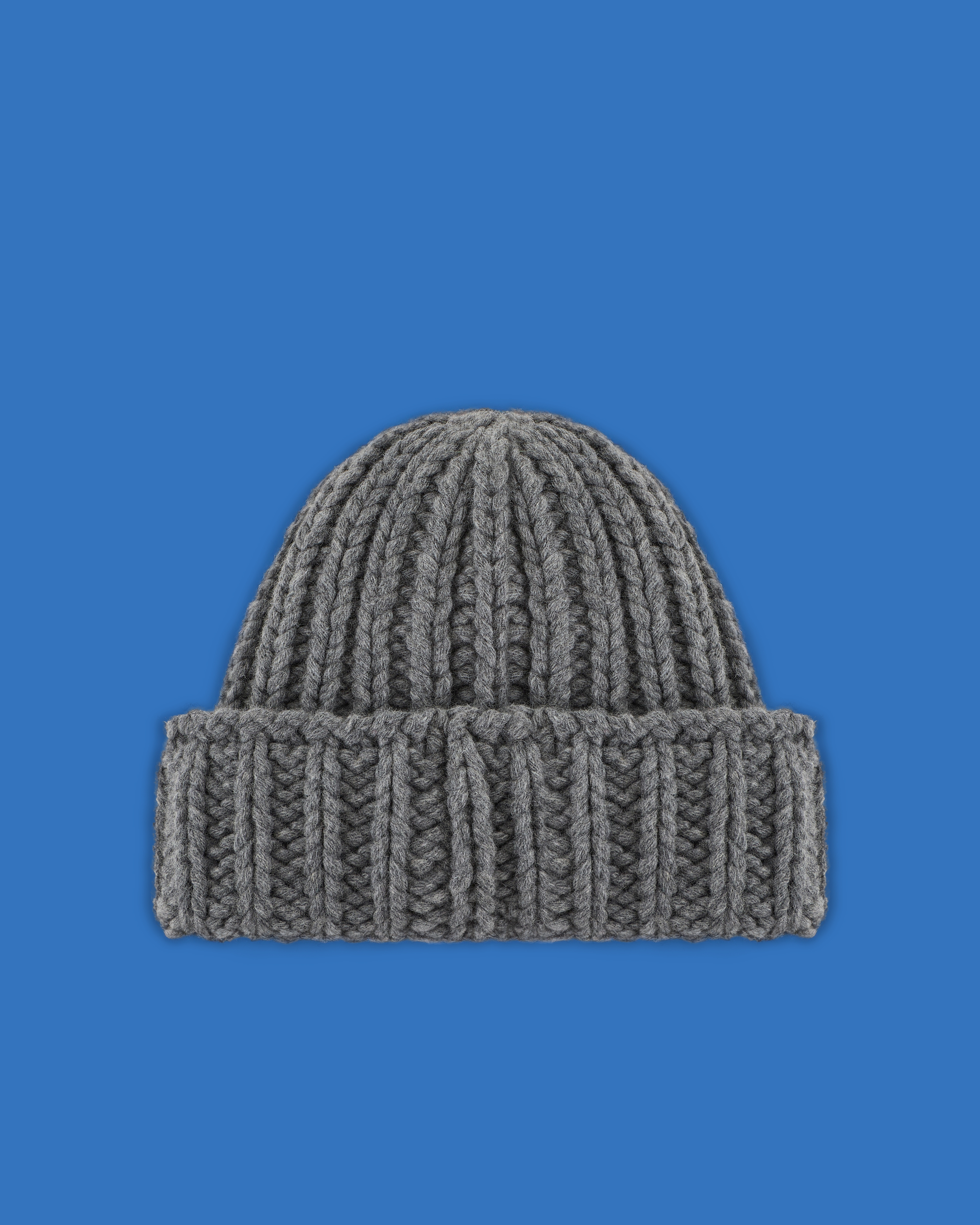 Emporio Armani Asv Black Blue Capsule Collection Ribbed Wool Beanie In Grey