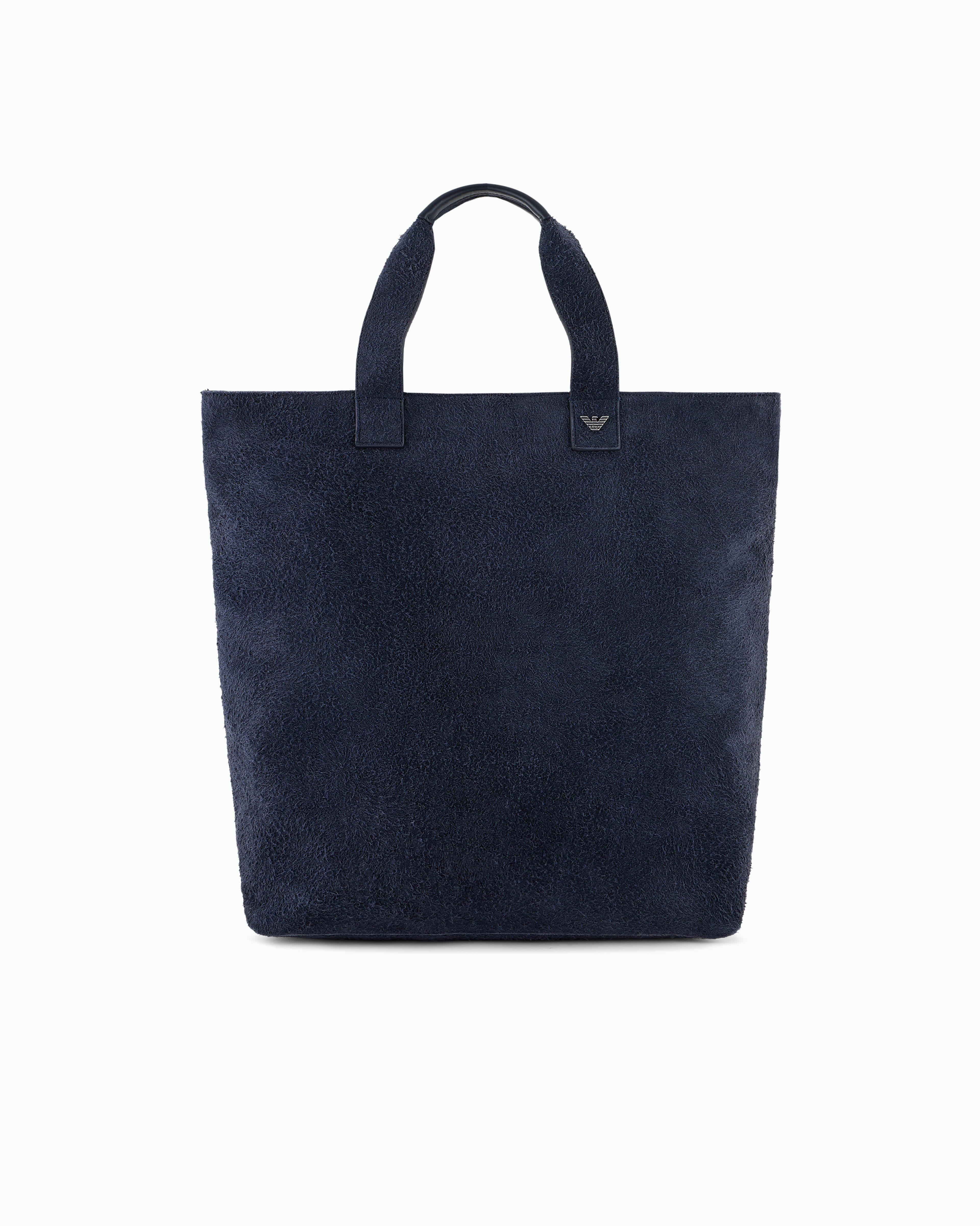 Emporio Armani Asv Oversized Suede Shopper Bag From The Peace Capsule Collection In Blue
