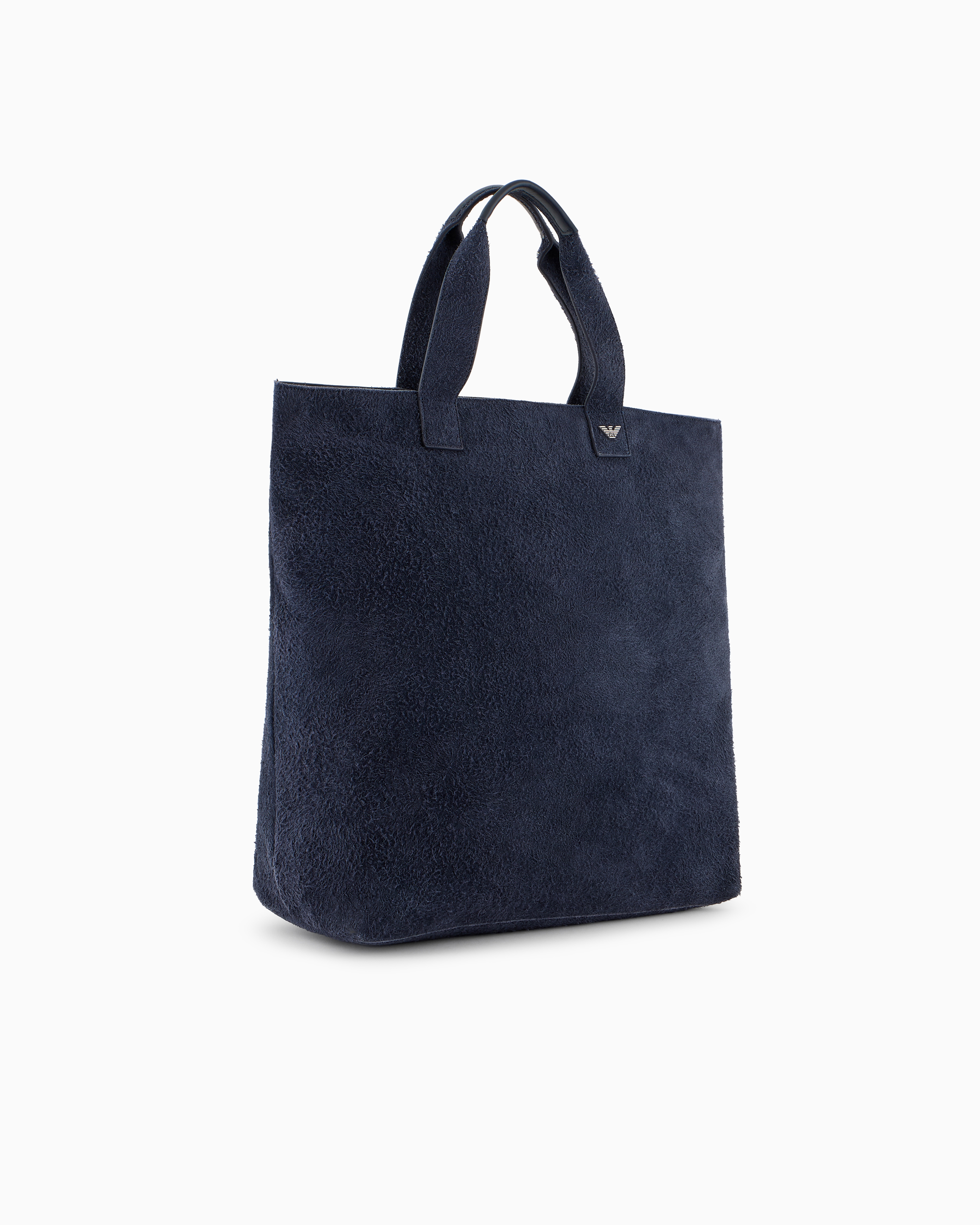 Emporio Armani Asv Oversized Suede Shopper Bag From The Peace Capsule Collection In Blue