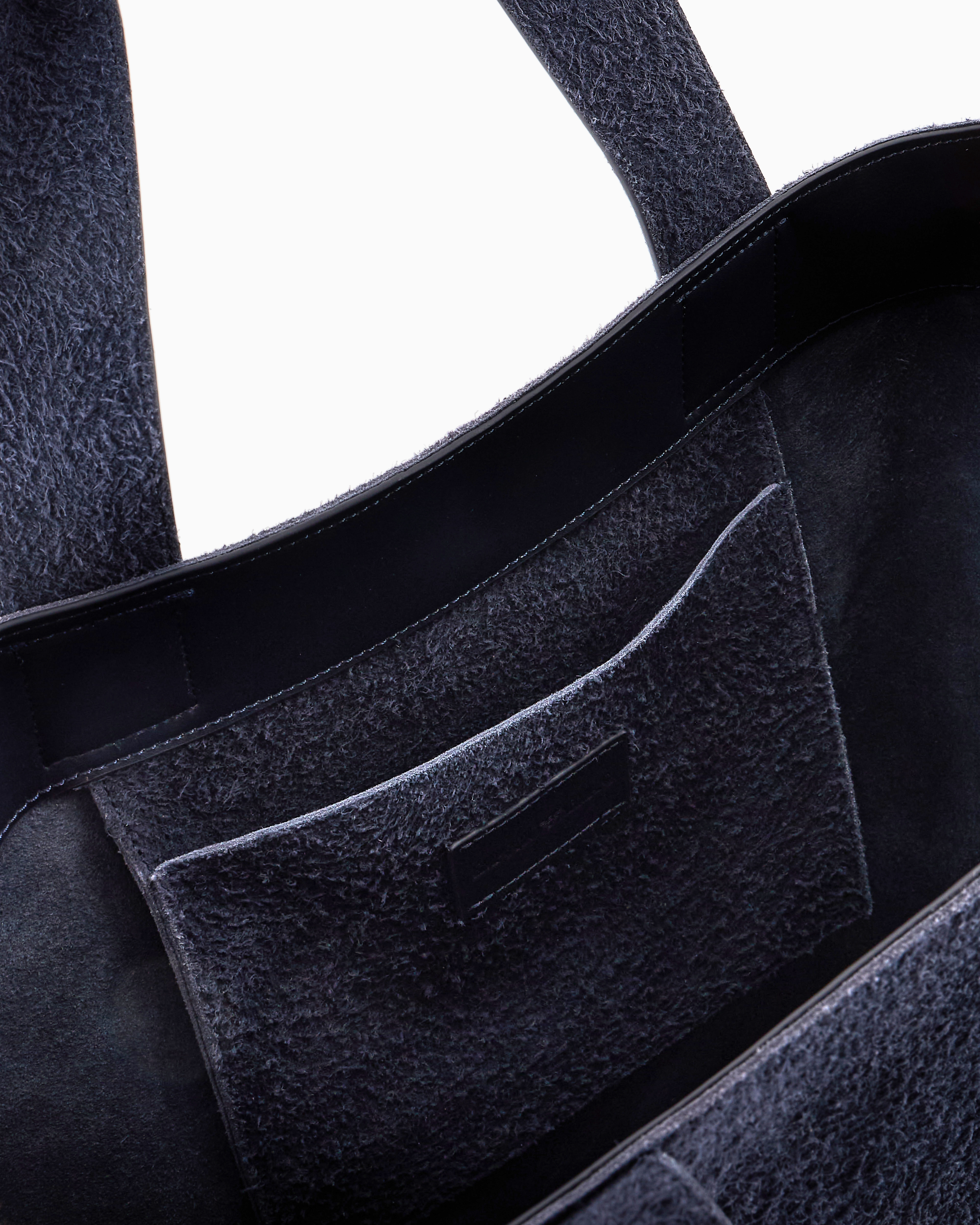 Emporio Armani Asv Oversized Suede Shopper Bag From The Peace Capsule Collection In Blue