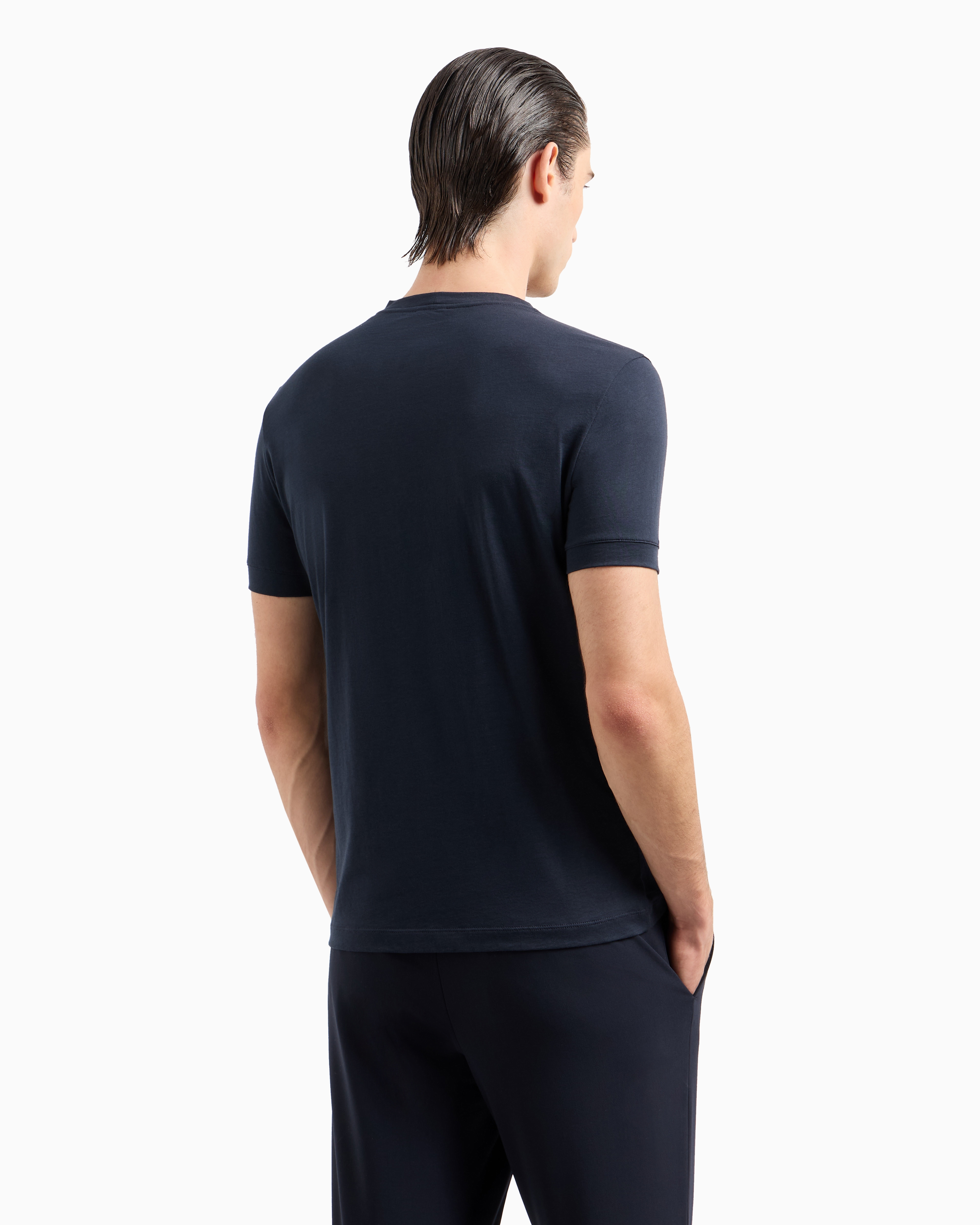 GIORGIO ARMANI BORGONUOVO 11 CREW-NECK T-SHIRT IN PIMA COTTON JERSEY
