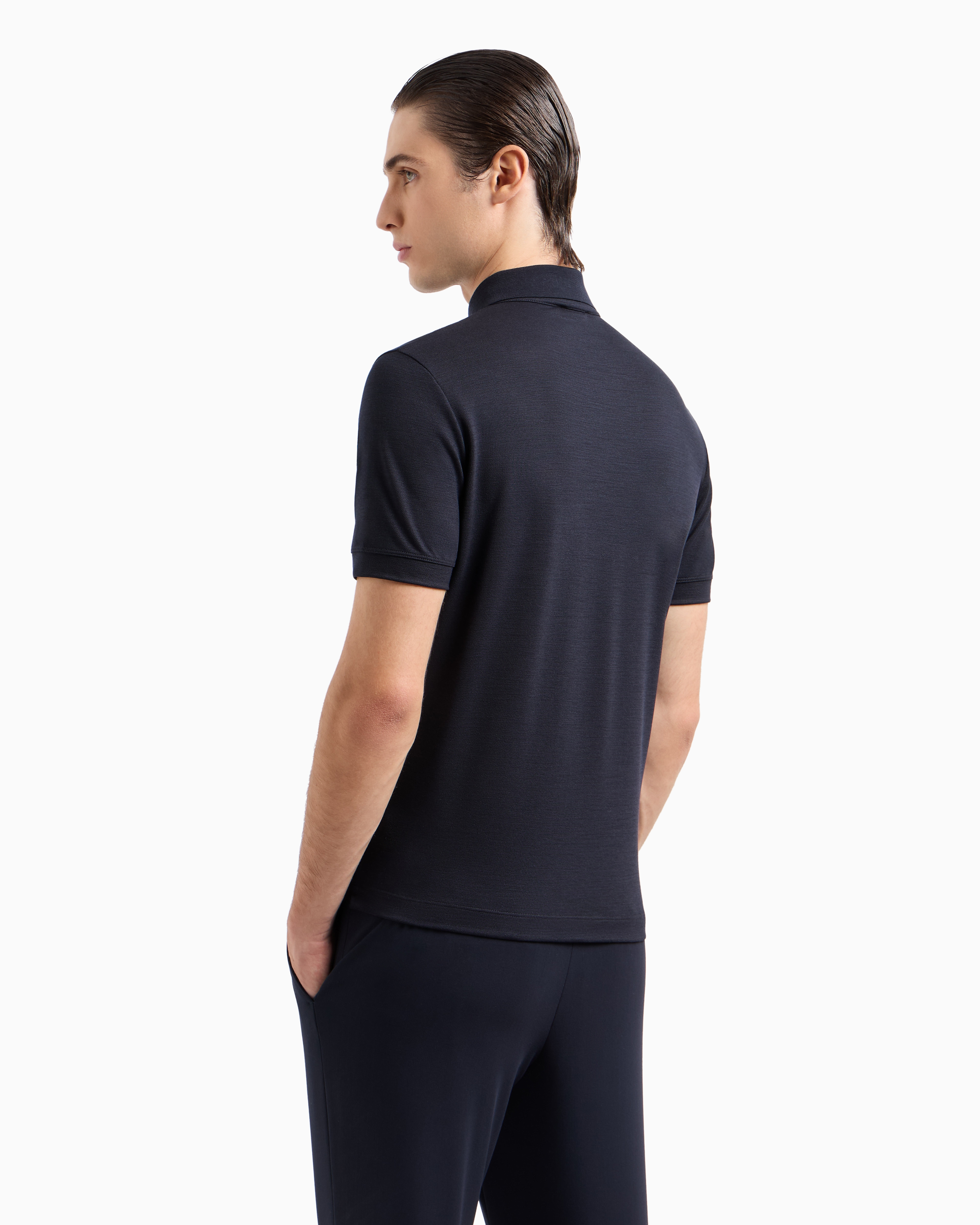GIORGIO ARMANI PURE VIRGIN-WOOL PIQUÉ POLO SHIRT