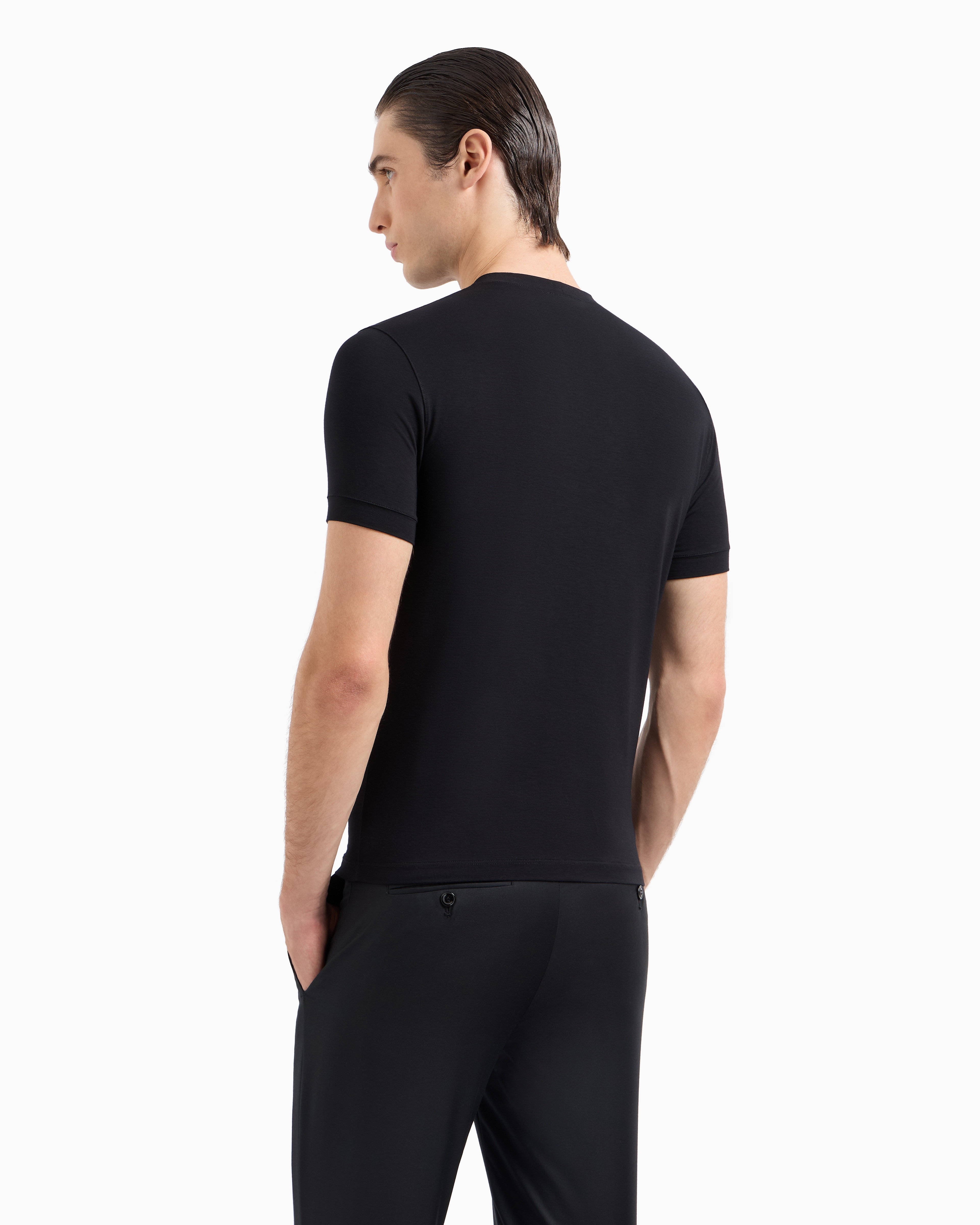 GIORGIO ARMANI ICON CREW-NECK T-SHIRT IN STRETCH VISCOSE JERSEY