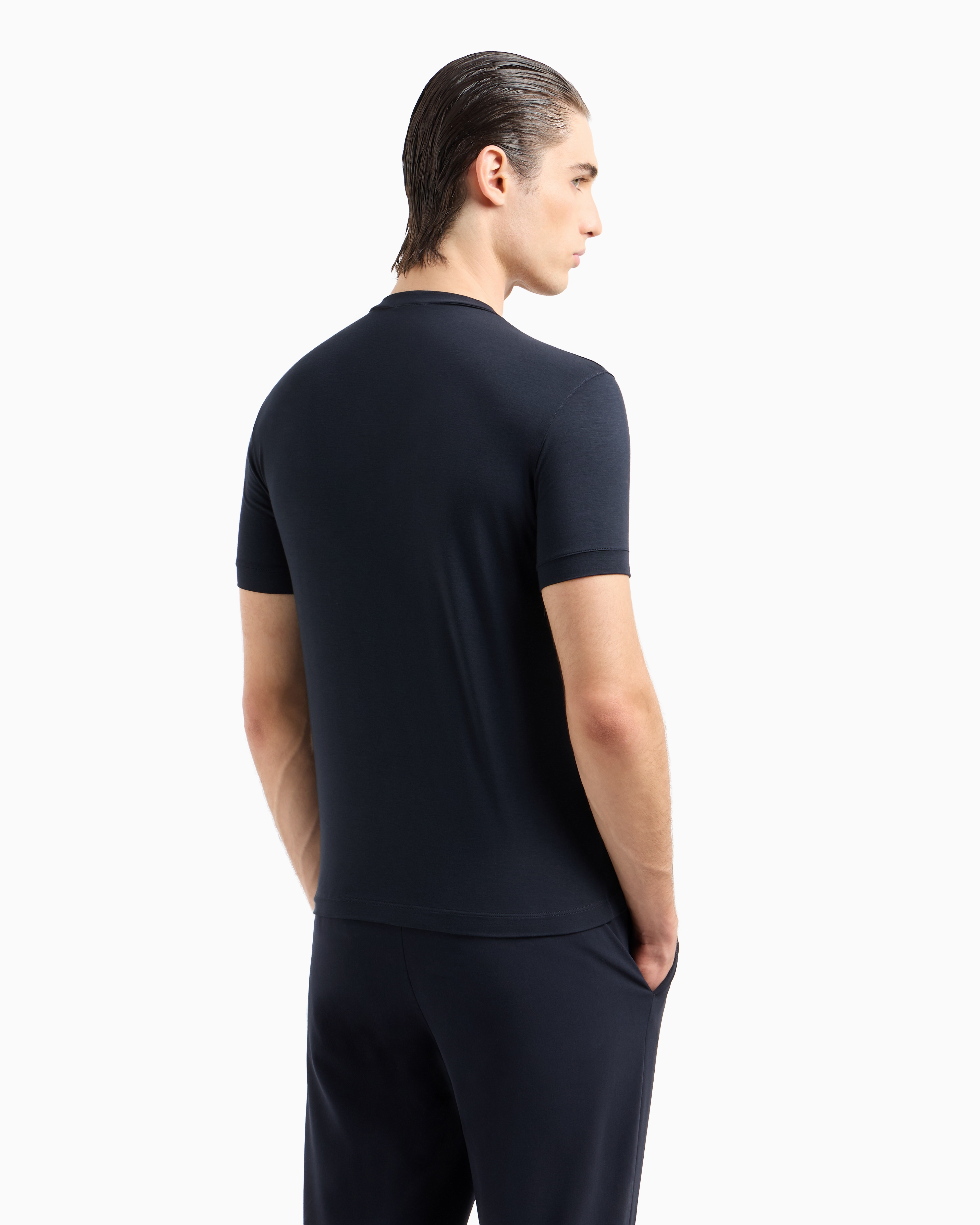 GIORGIO ARMANI ICON CREW-NECK T-SHIRT IN STRETCH VISCOSE JERSEY