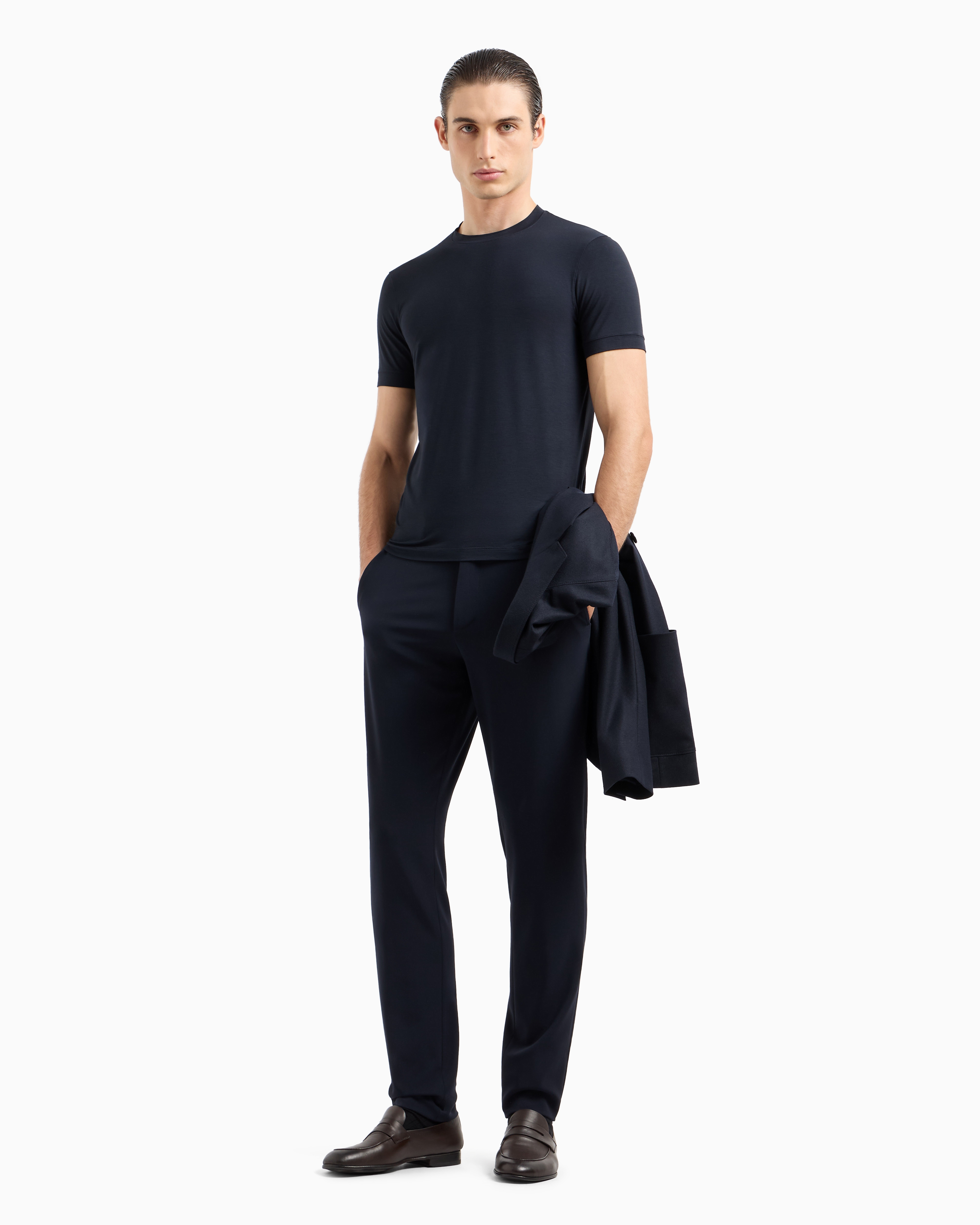 GIORGIO ARMANI ICON CREW-NECK T-SHIRT IN STRETCH VISCOSE JERSEY