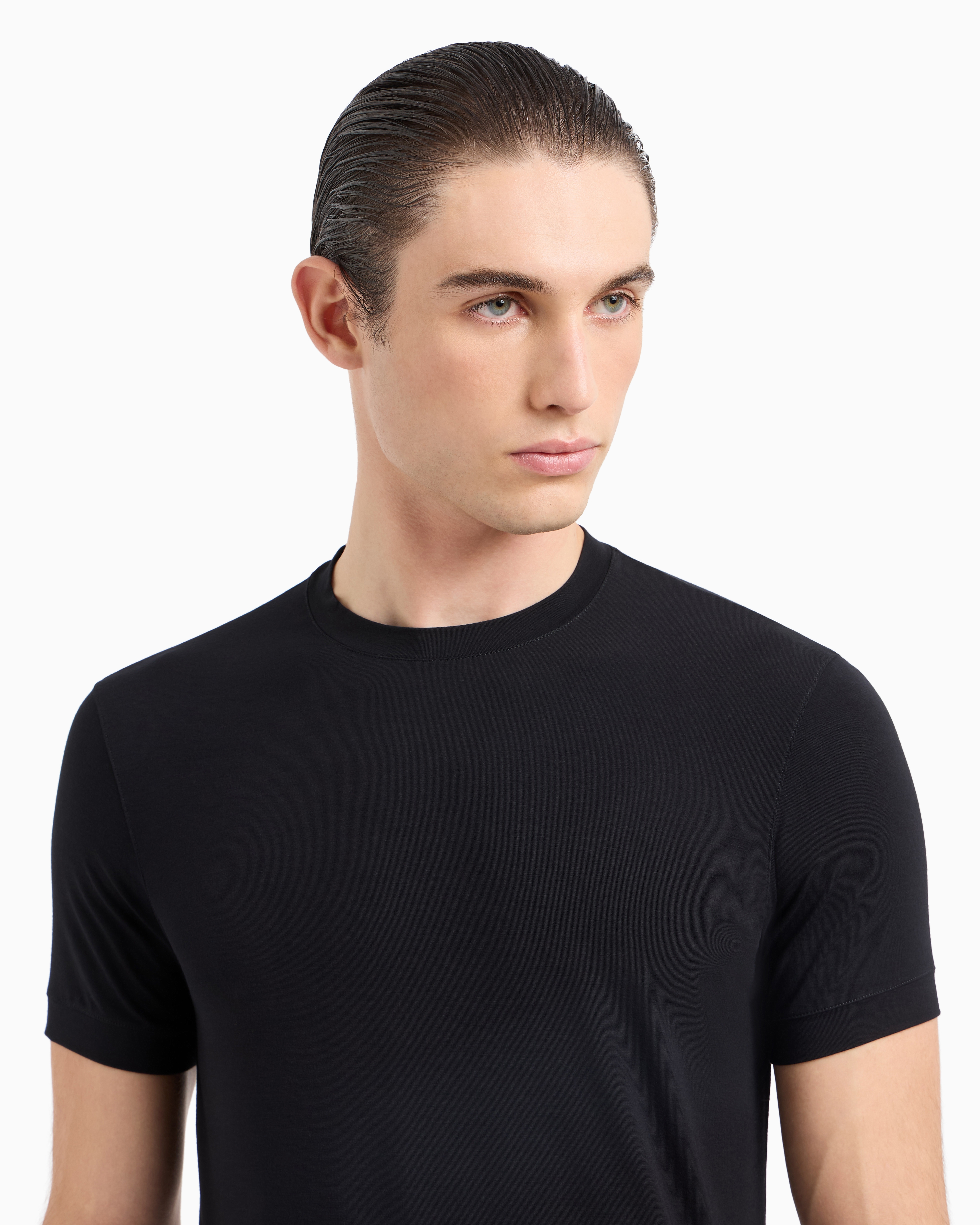 GIORGIO ARMANI ICON CREW-NECK T-SHIRT IN STRETCH VISCOSE JERSEY